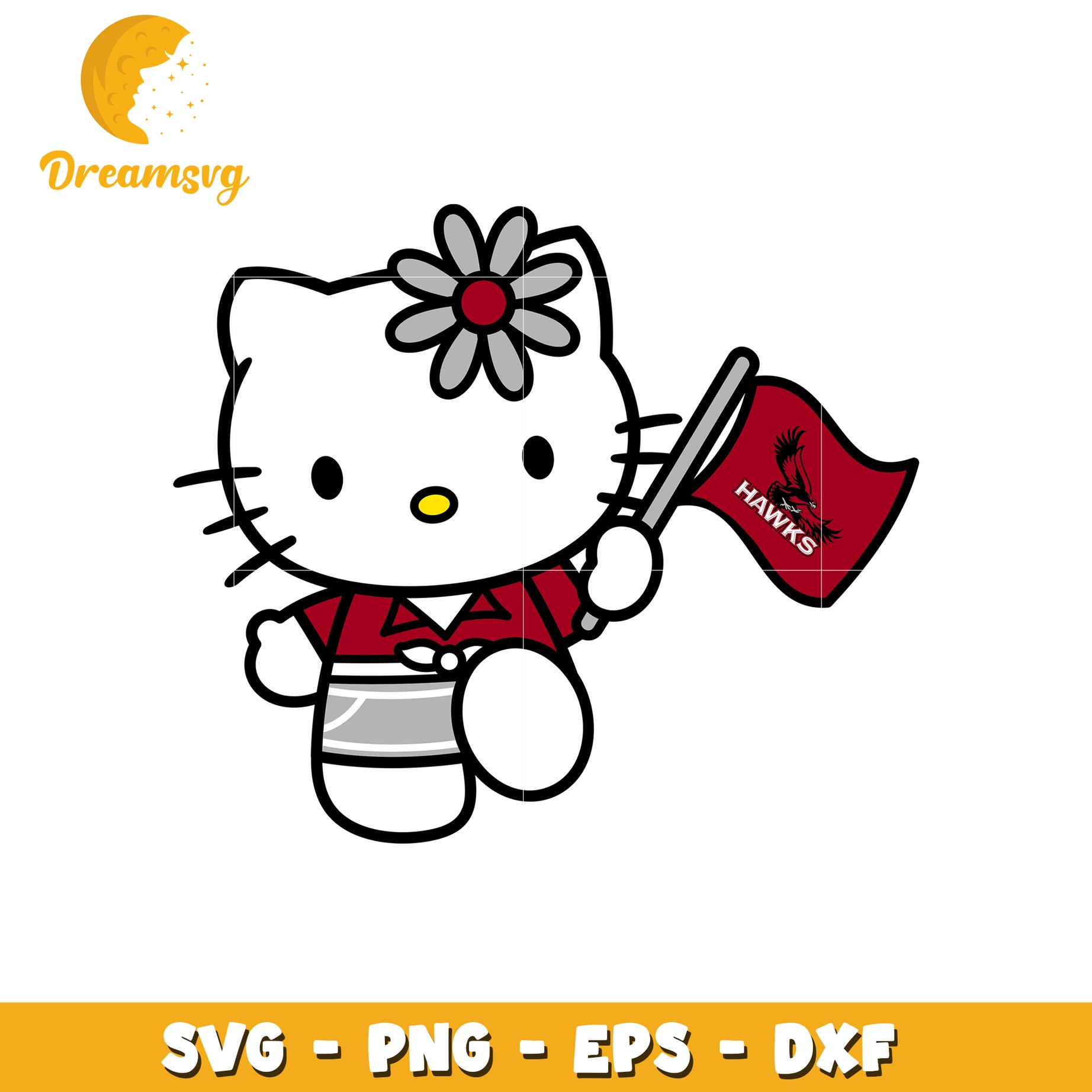 Hello Kitty Hawks SVG Cheer Design for Fans