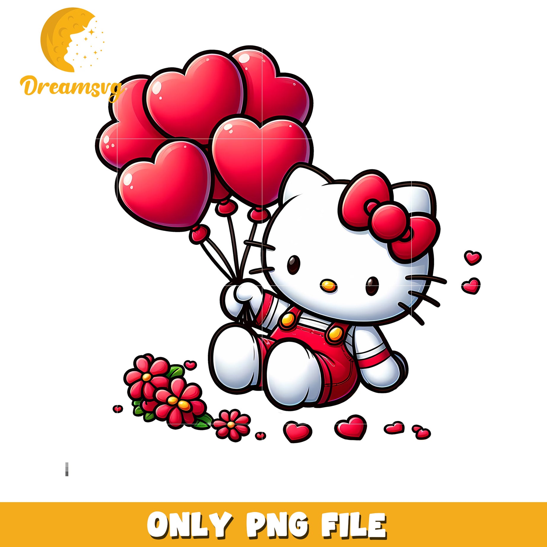 Hello Kitty Heart Balloons PNG