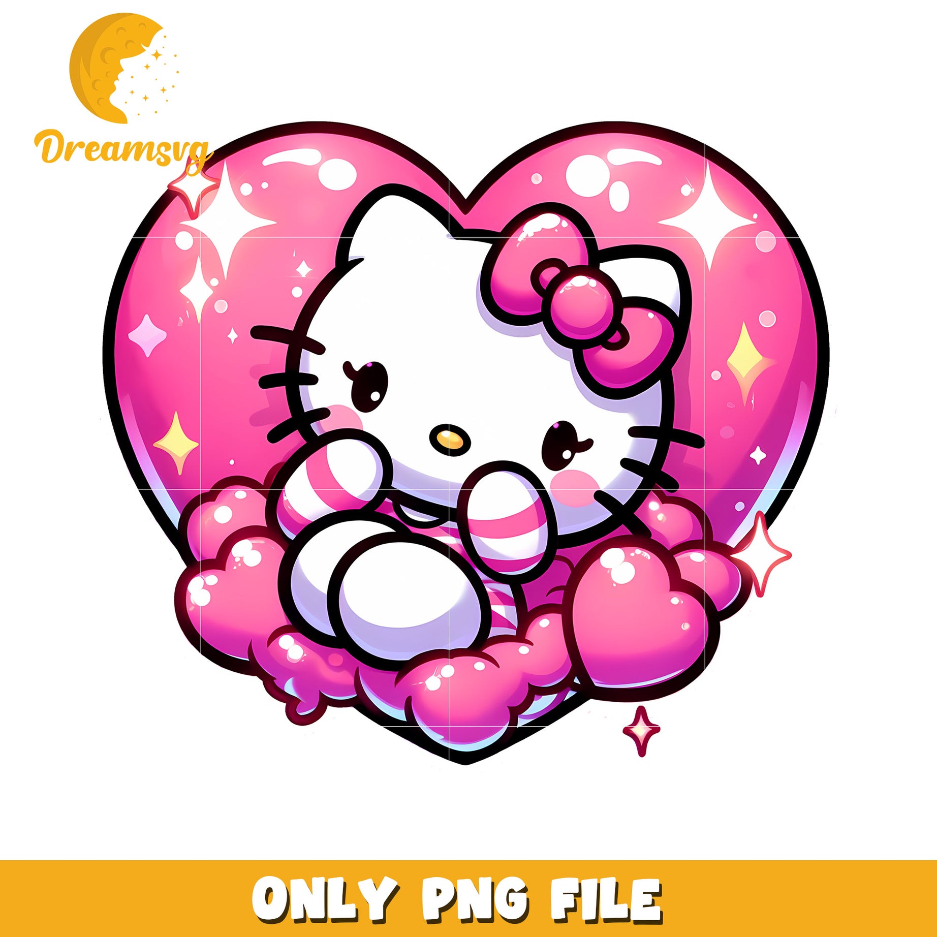 Hello Kitty Heart PNG Cute Kawaii Clipart