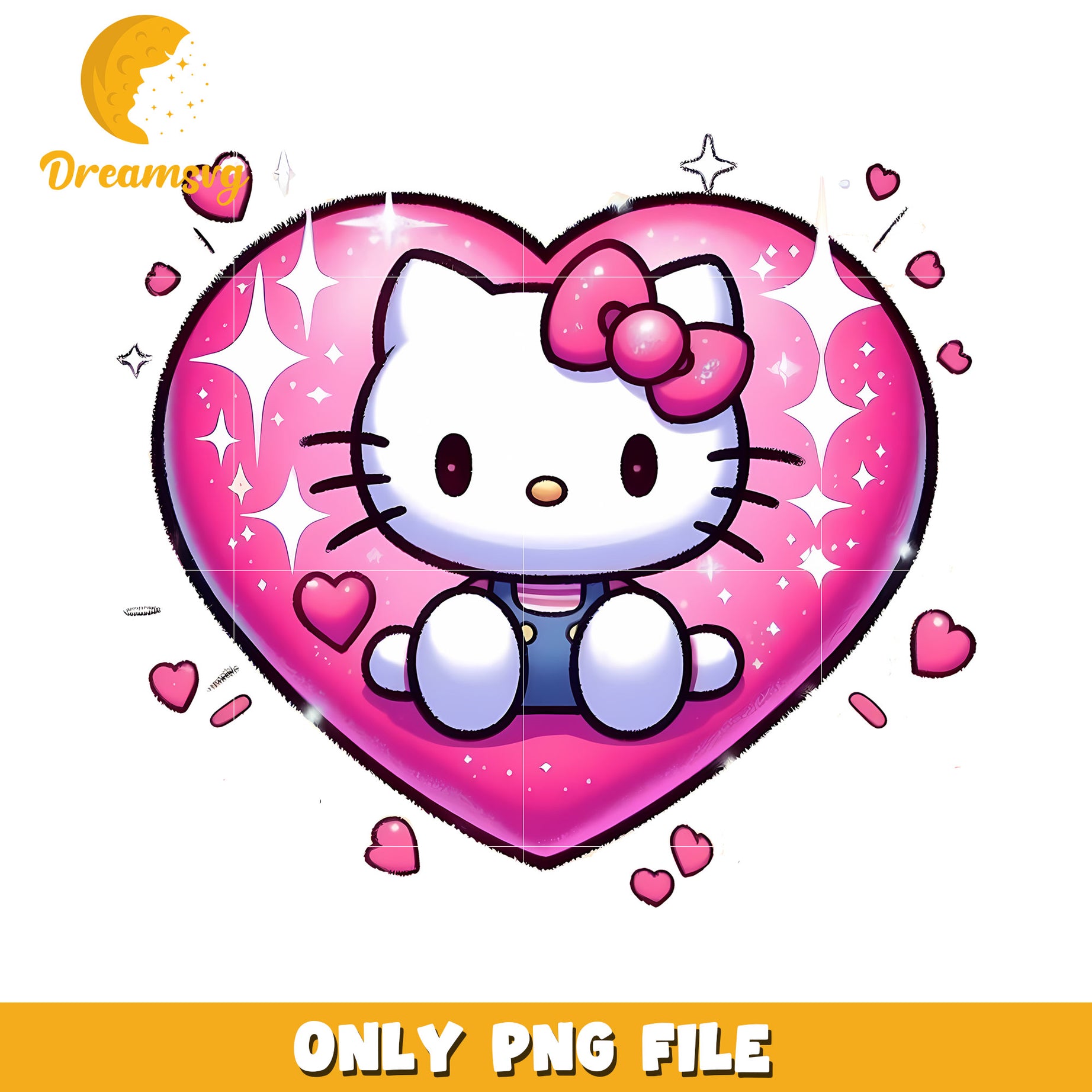 Hello Kitty Heart PNG Cute Kawaii Image