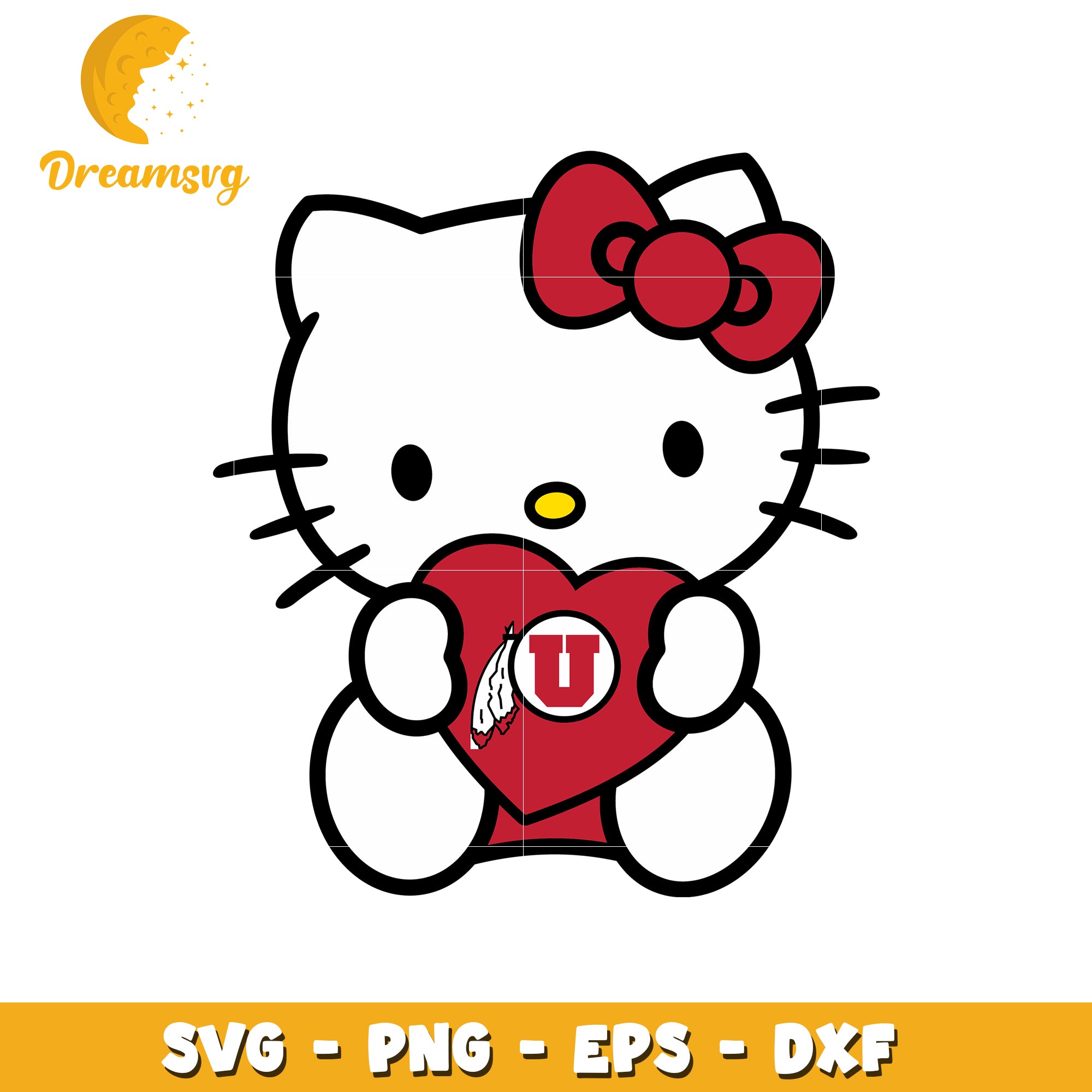 Hello Kitty Heart SVG Design for Crafting Fans