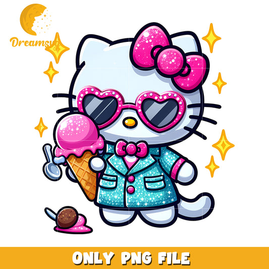 Hello Kitty Ice Cream PNG Cute Cartoon
