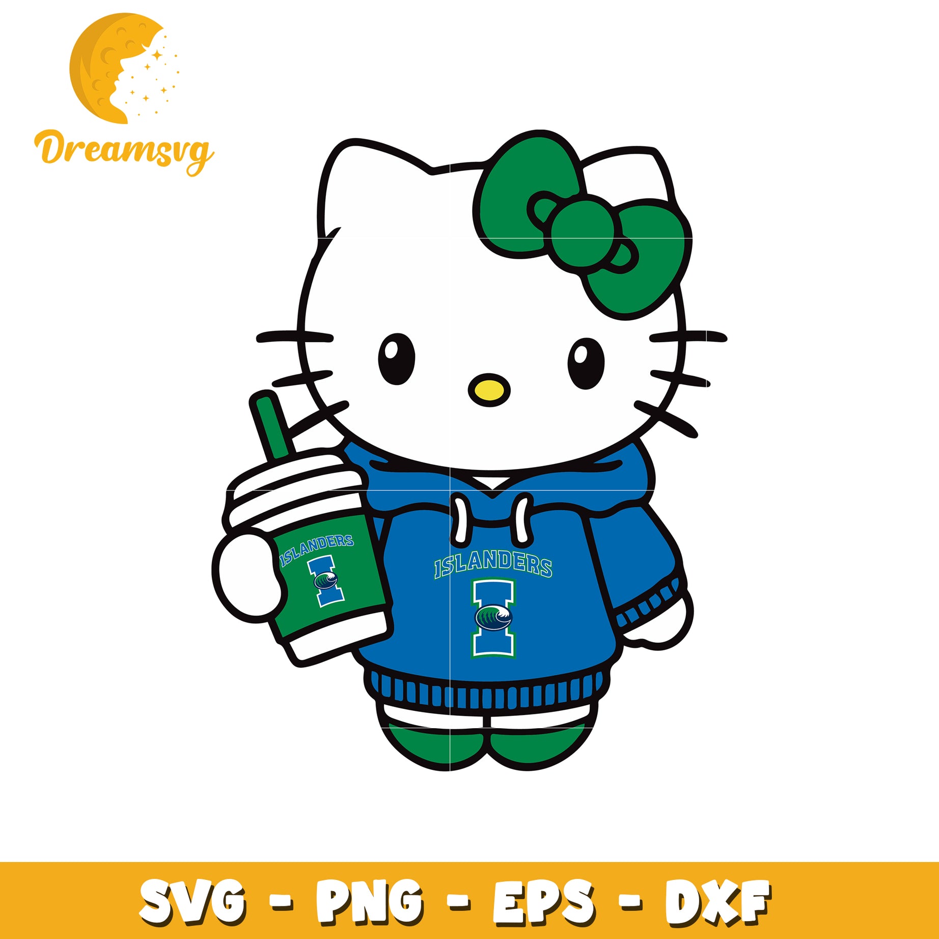 Hello Kitty Islanders SVG Design with Hoodie and Drink