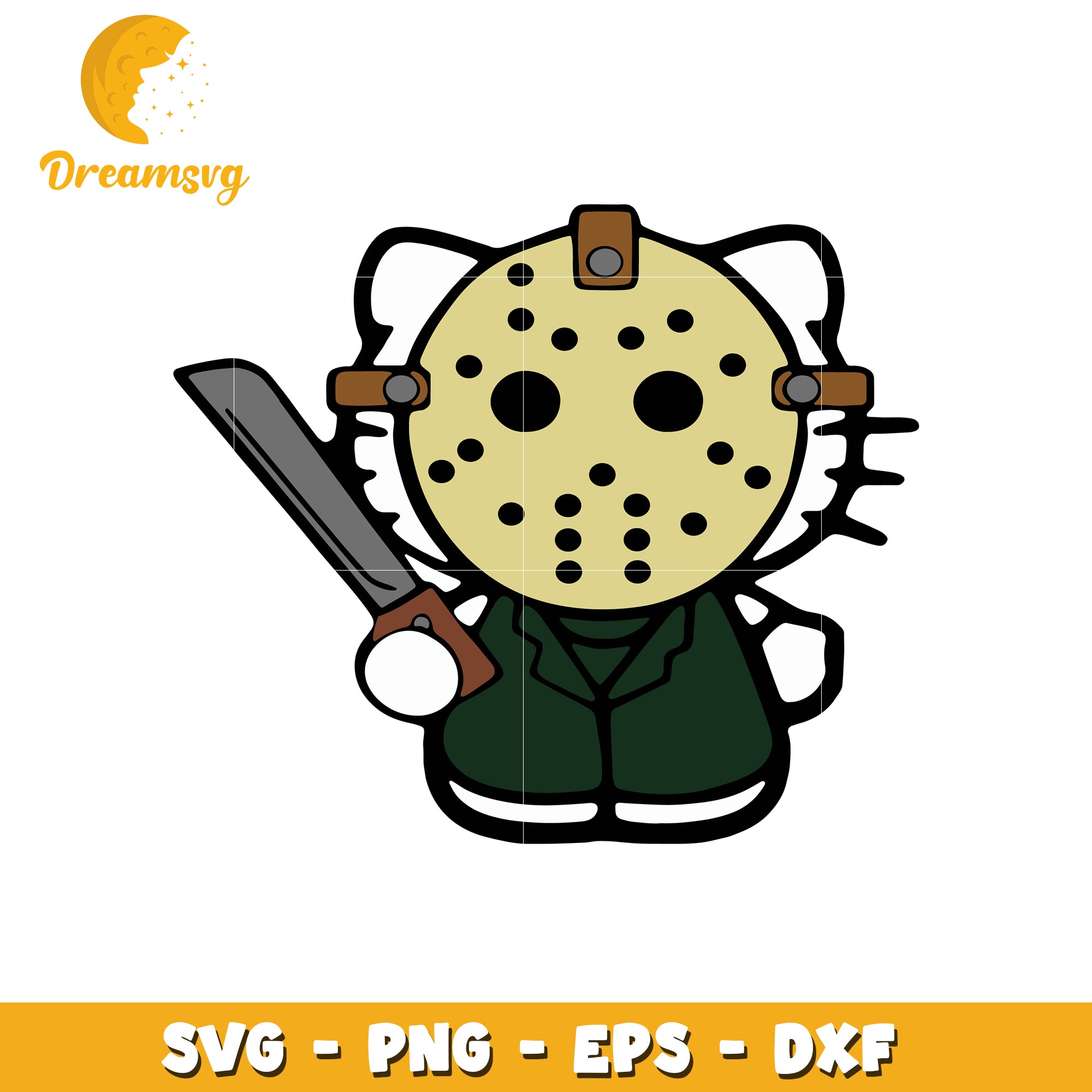 Hello Kitty Jason Voorhees SVG PNG EPS DXF