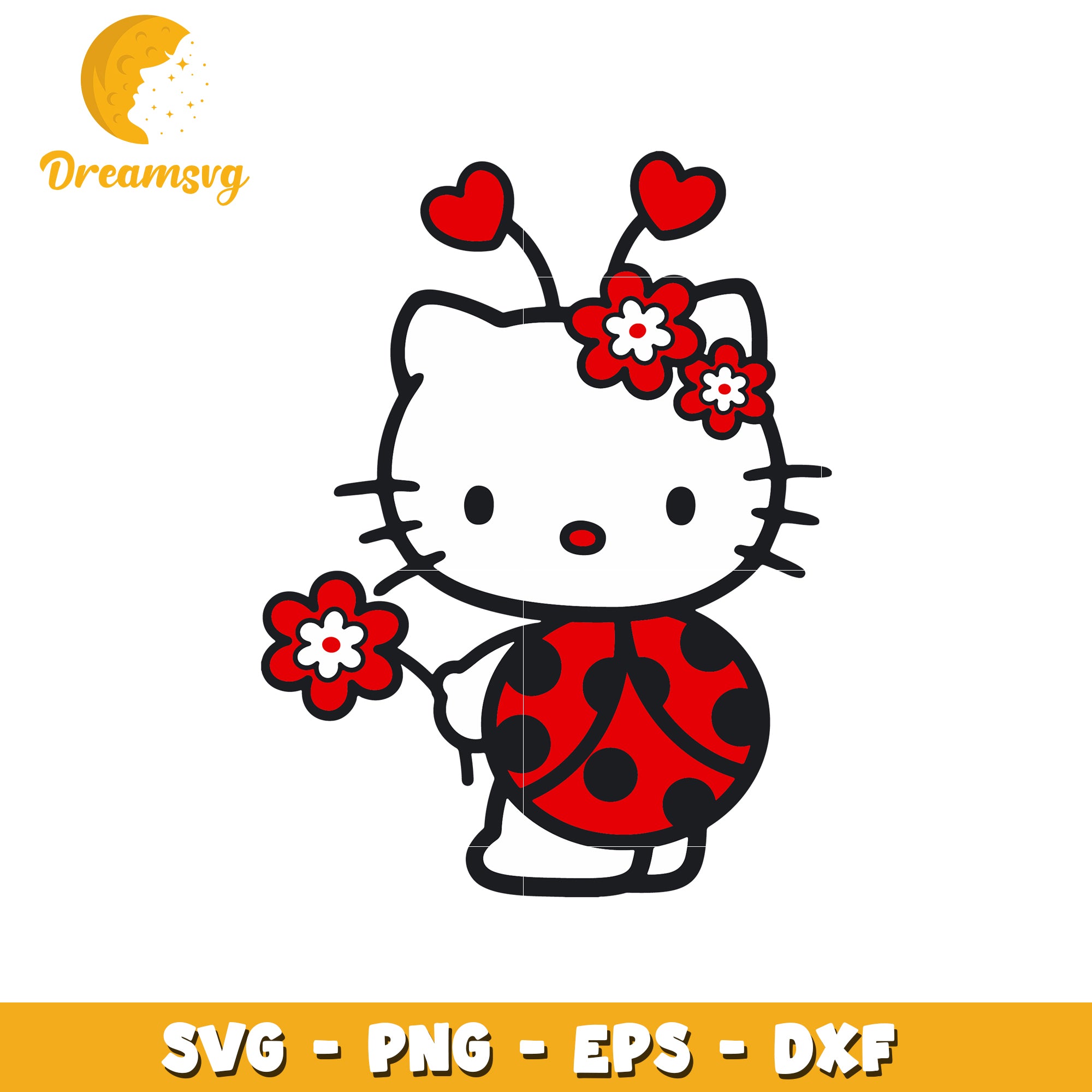 Hello Kitty Ladybug SVG Cut File