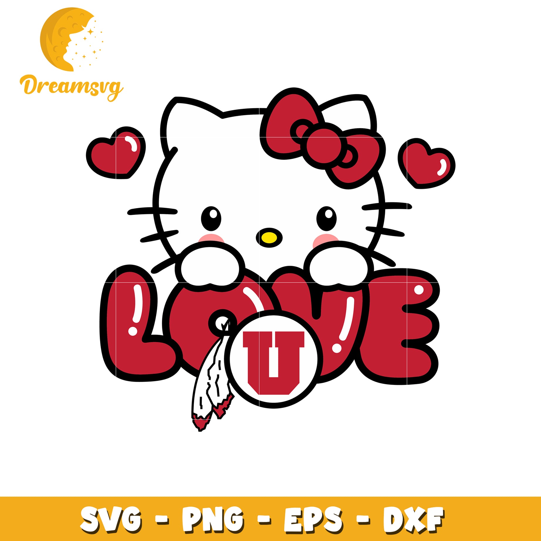 Hello Kitty Love Design SVG File for Crafting Fun – DreamSVG Store