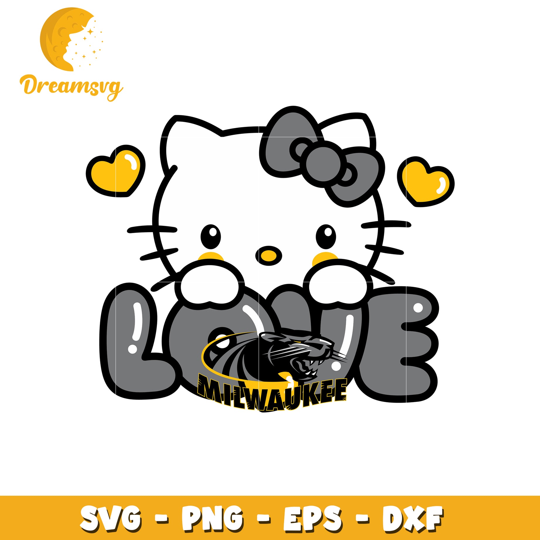Hello Kitty Love Design for Milwaukee SVG File