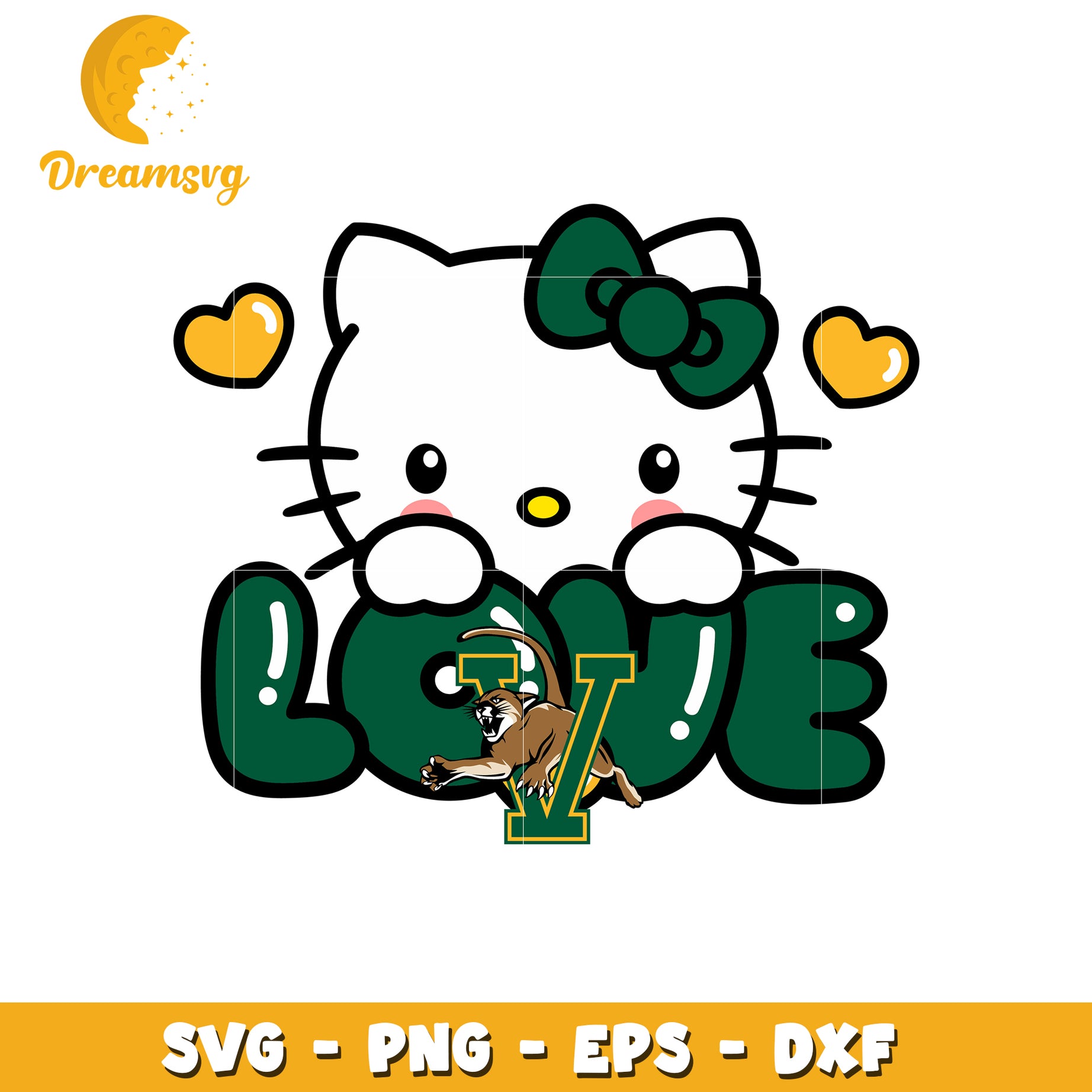 Hello Kitty Love Design with Vermont Spirit SVG