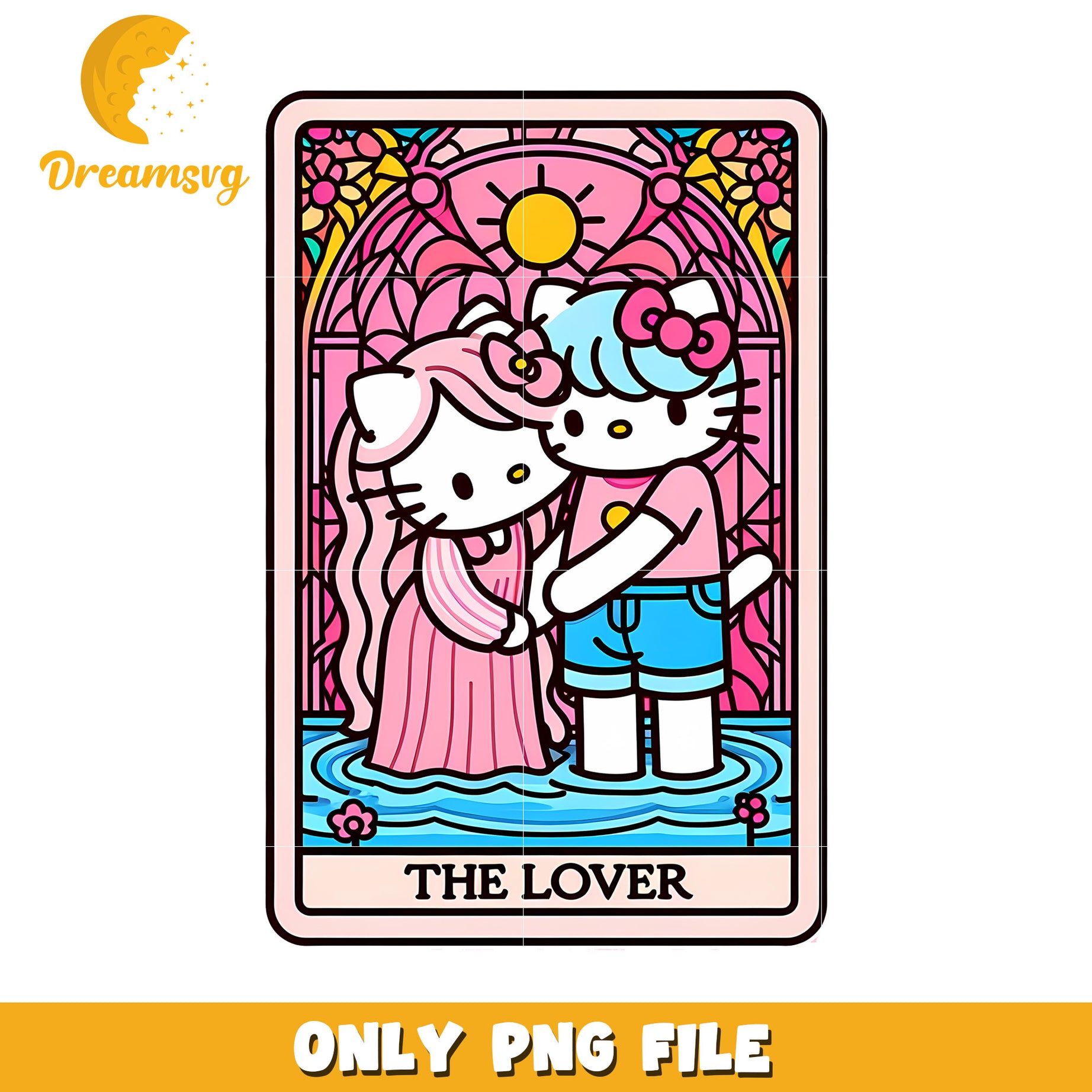 Hello Kitty Lovers Tarot PNG Card