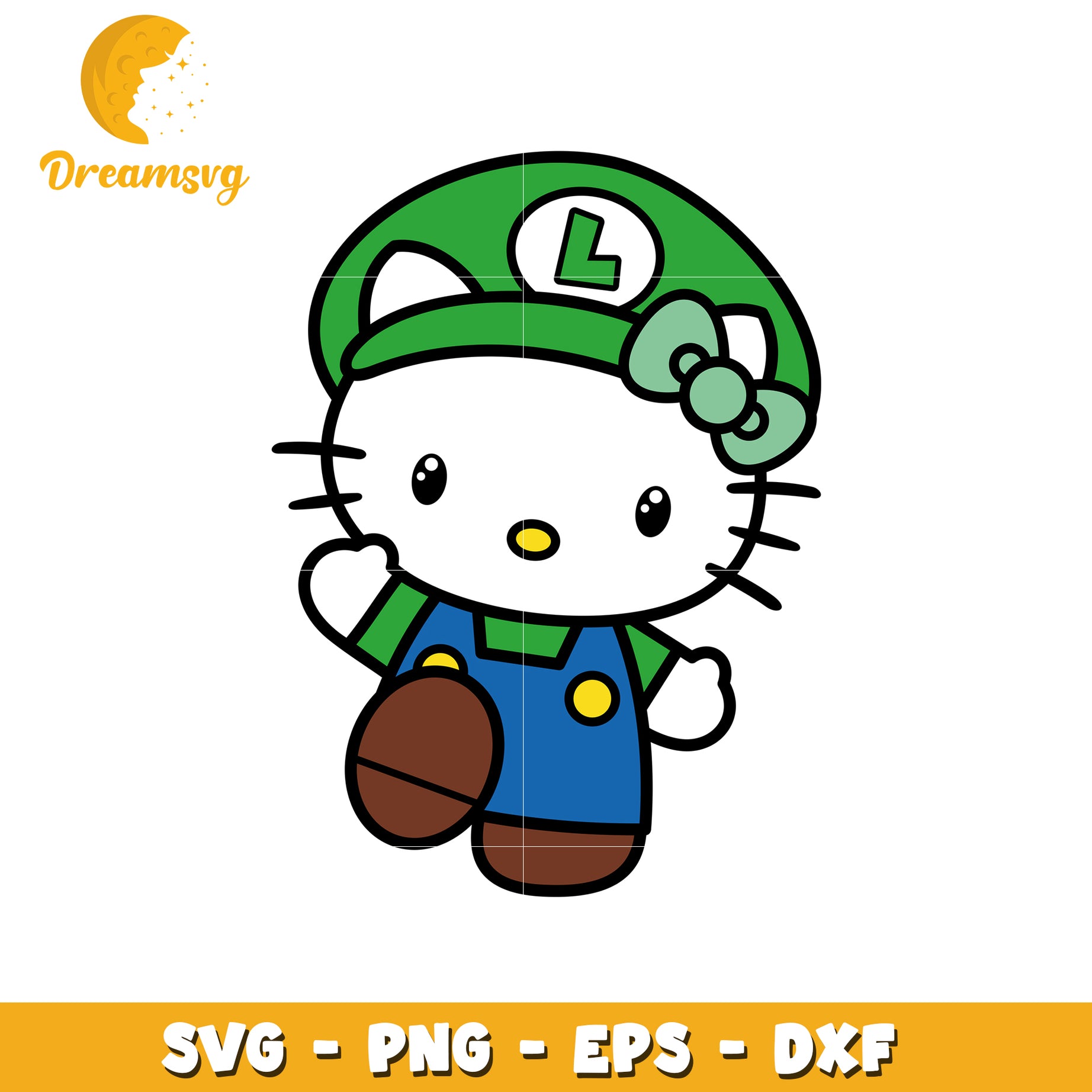 Hello Kitty Luigi SVG PNG EPS DXF