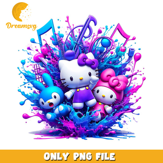 Hello Kitty Music PNG Design