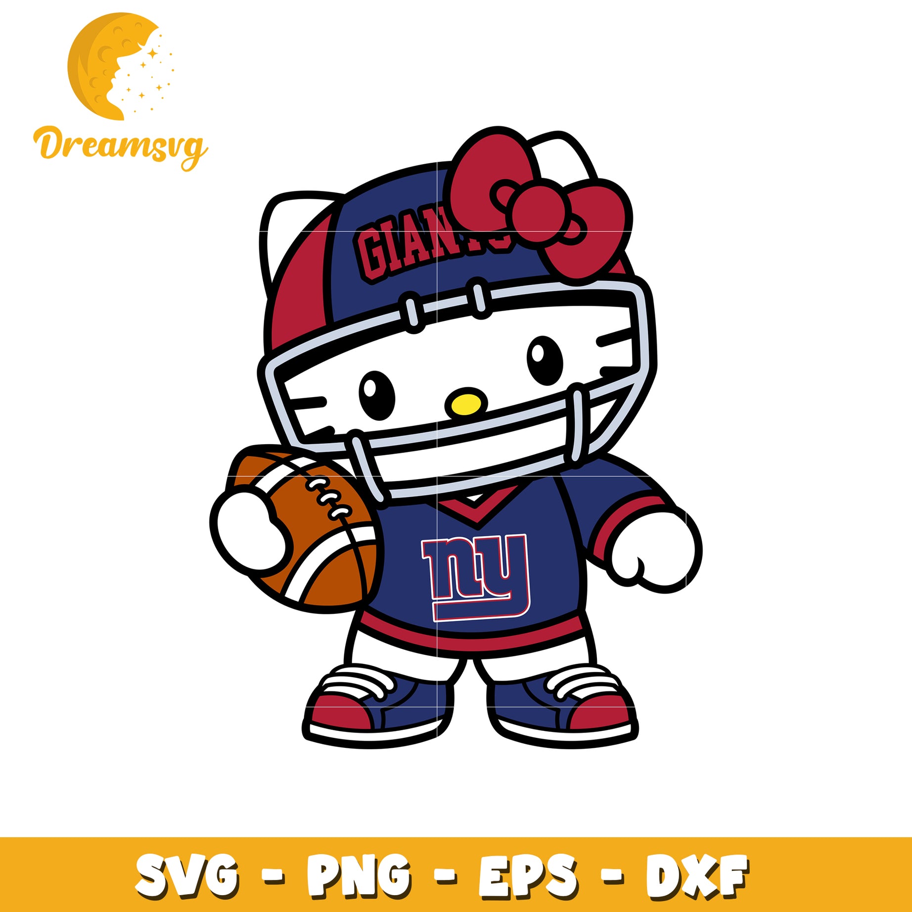 Hello Kitty NY Giants SVG PNG EPS DXF