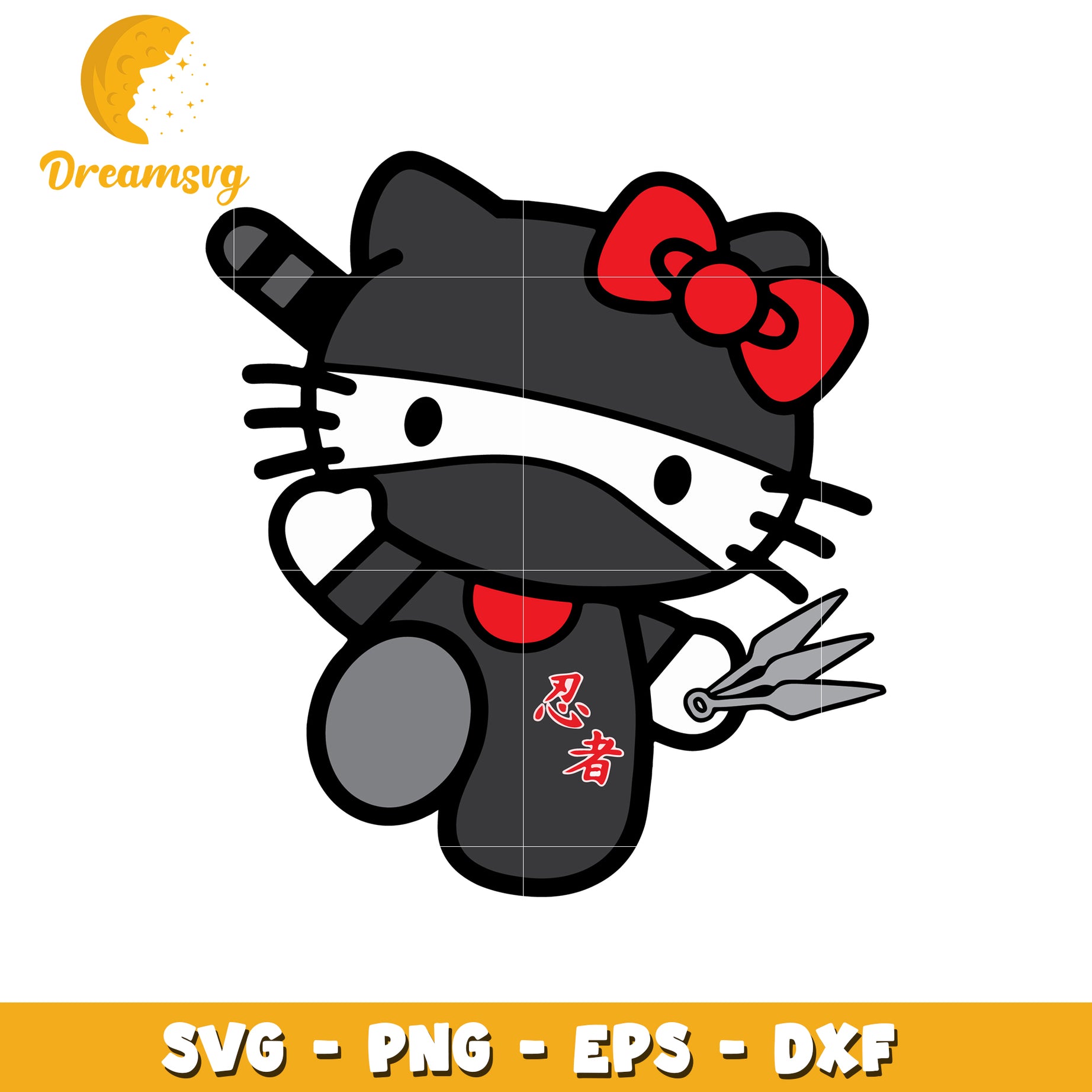 Hello Kitty Ninja SVG PNG EPS DXF
