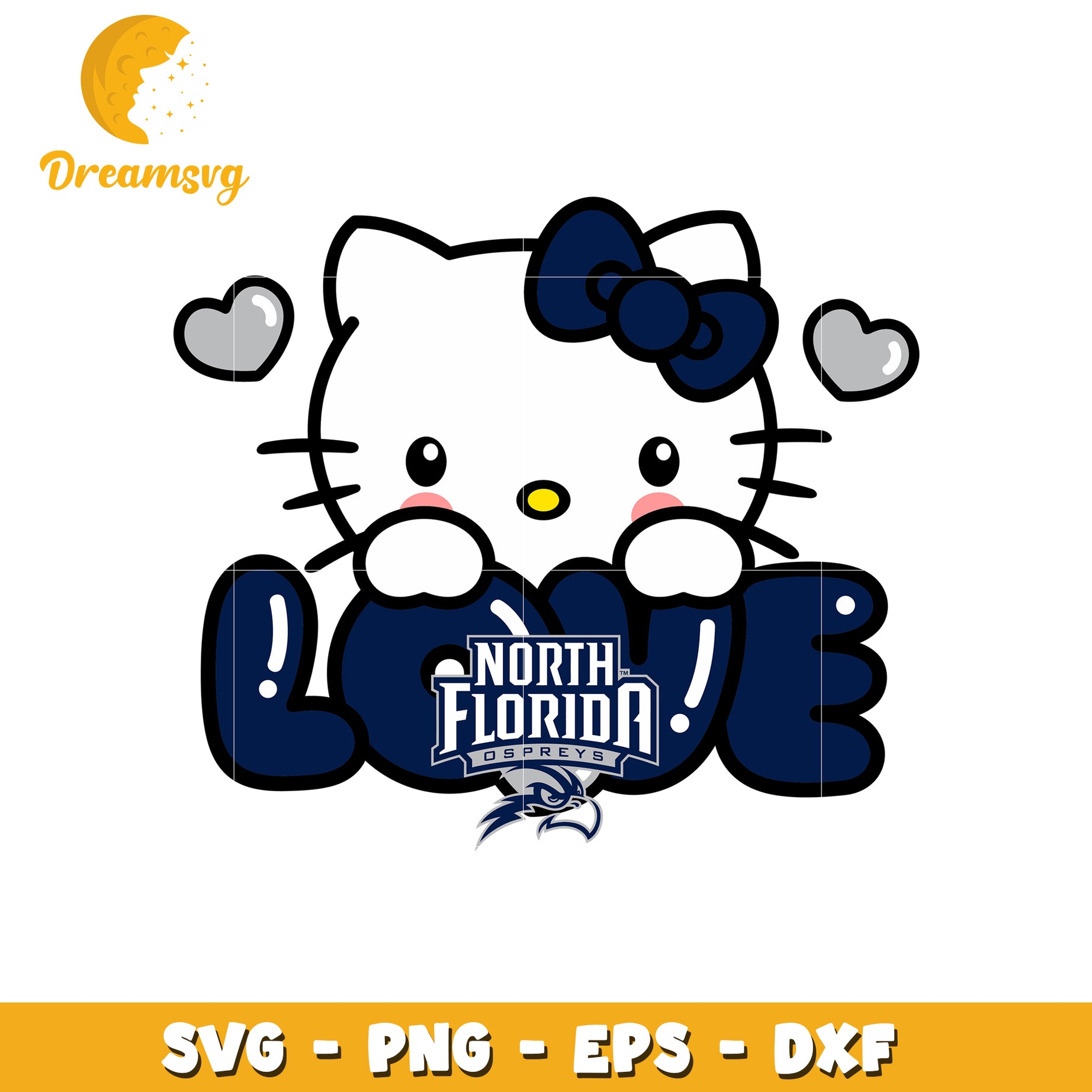 Hello Kitty North Florida Ospreys SVG Design Love Art