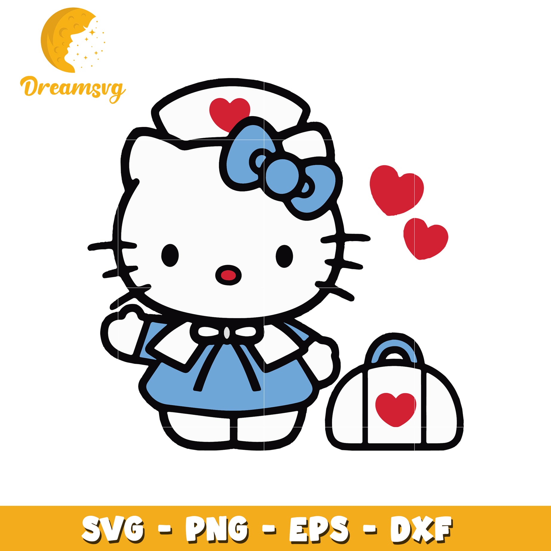 Hello Kitty Nurse SVG PNG EPS DXF