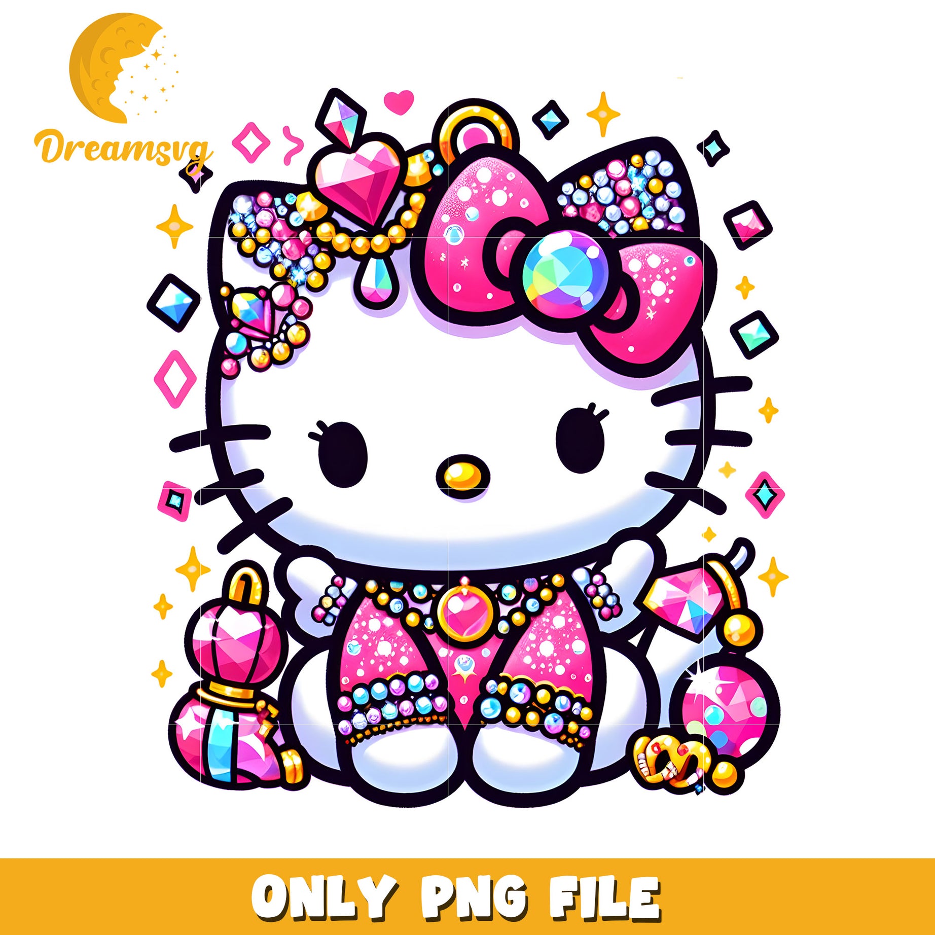 Hello Kitty PNG Bling & Jewel Design