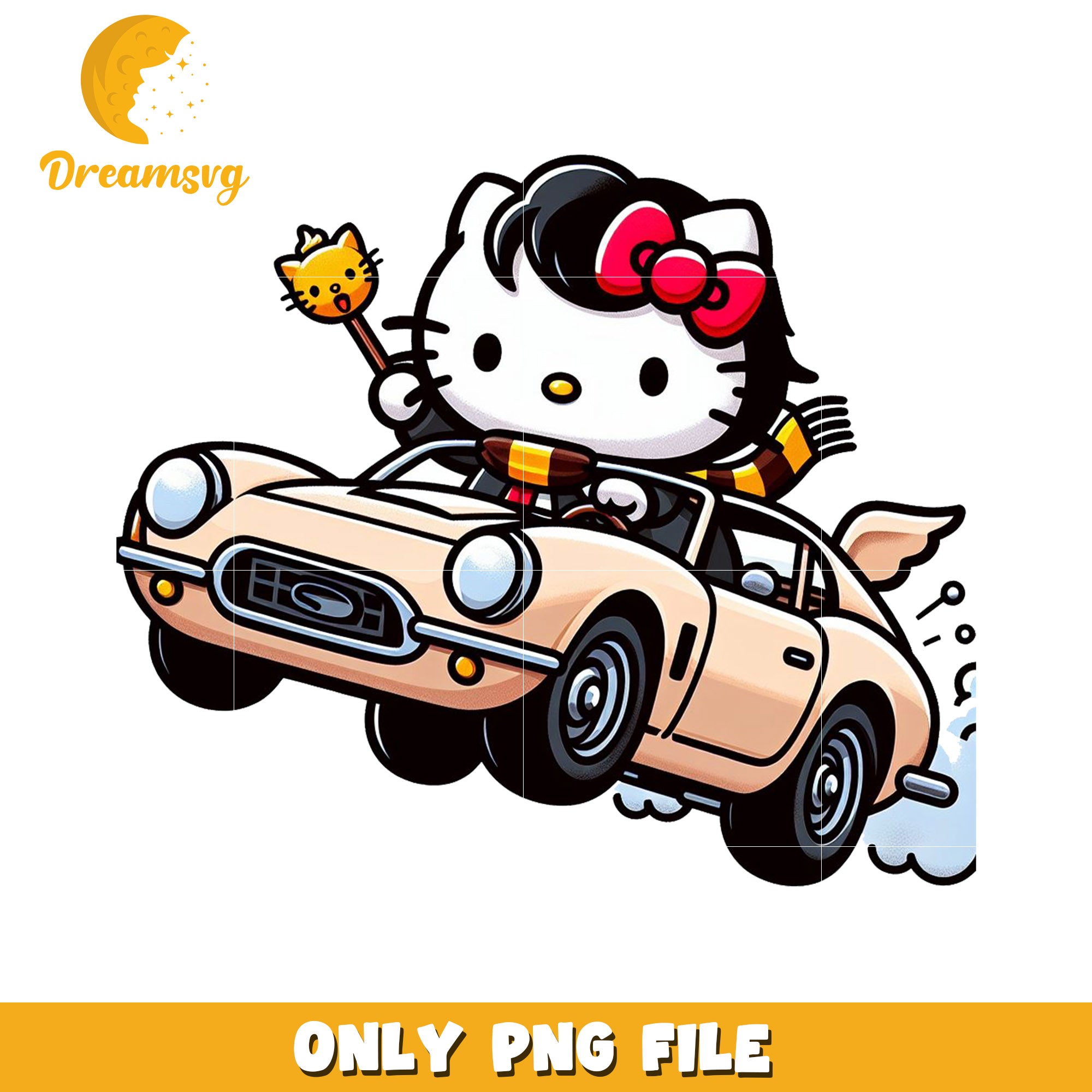 Hello Kitty PNG Car, Cute, Whimsical – DreamSVG Store