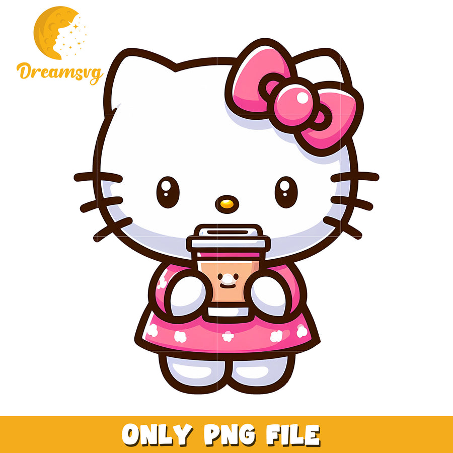 Hello Kitty PNG Coffee Cute Cartoon