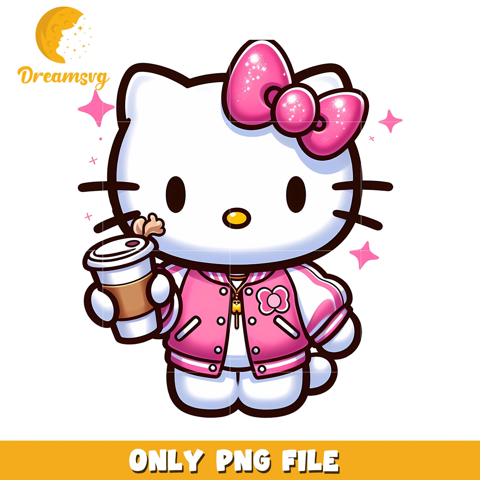 Hello Kitty PNG Coffee Shop Girl