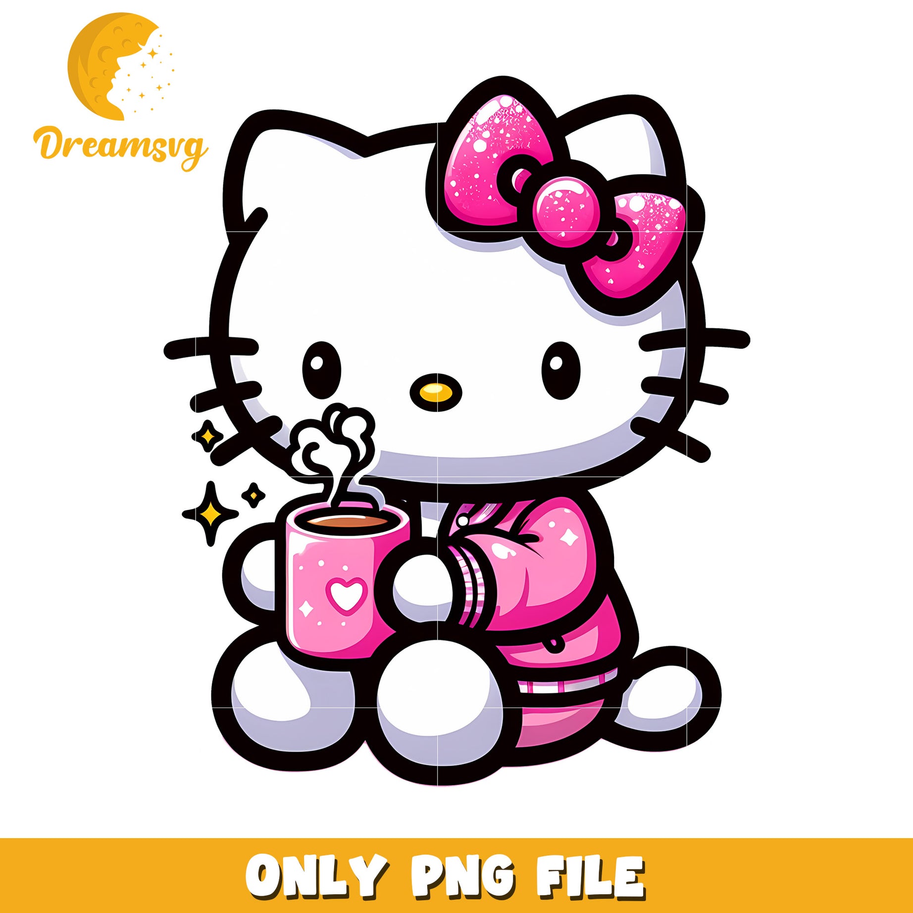 Hello Kitty PNG Cute Coffee Cozy Design