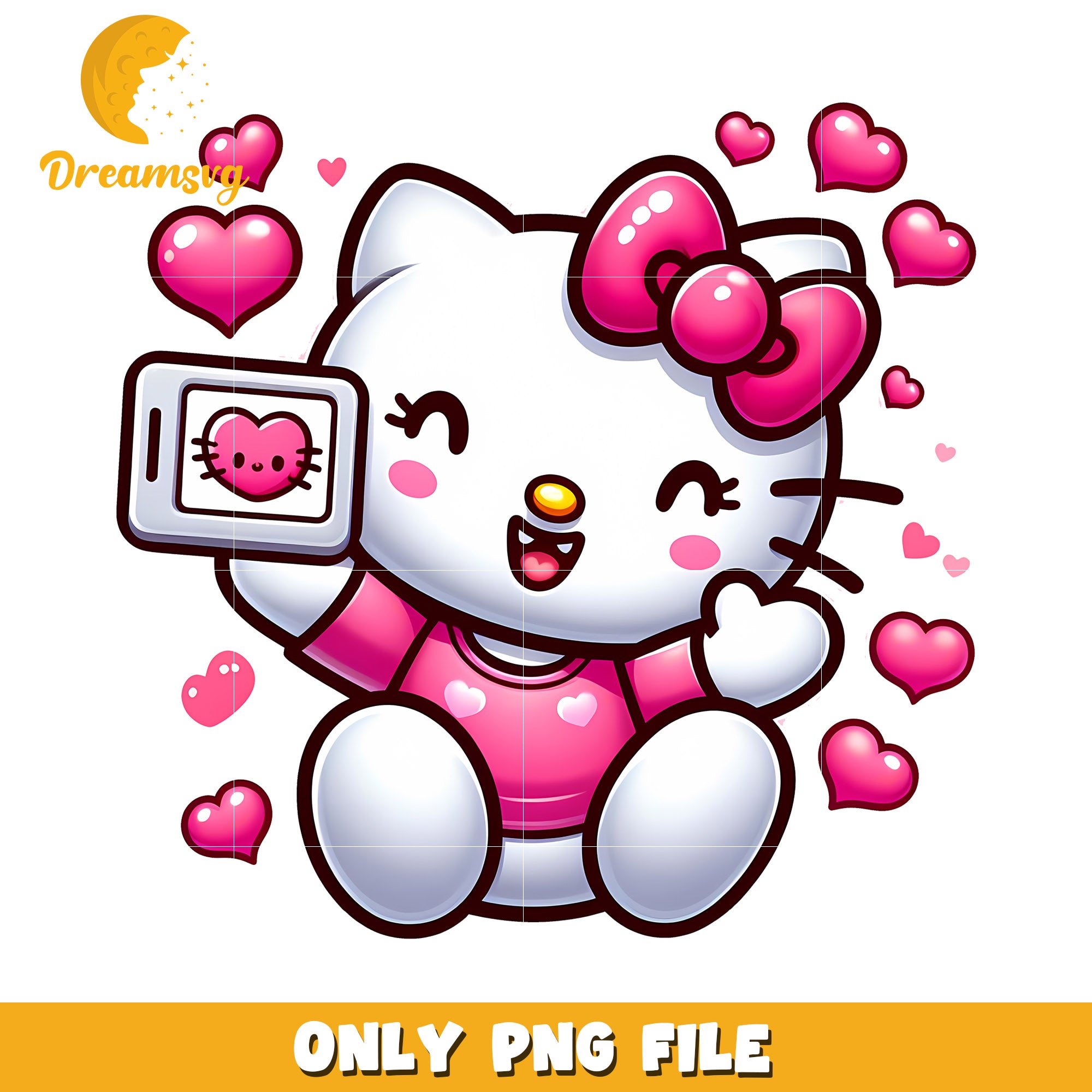 Hello Kitty PNG Cute Love Phone Clipart