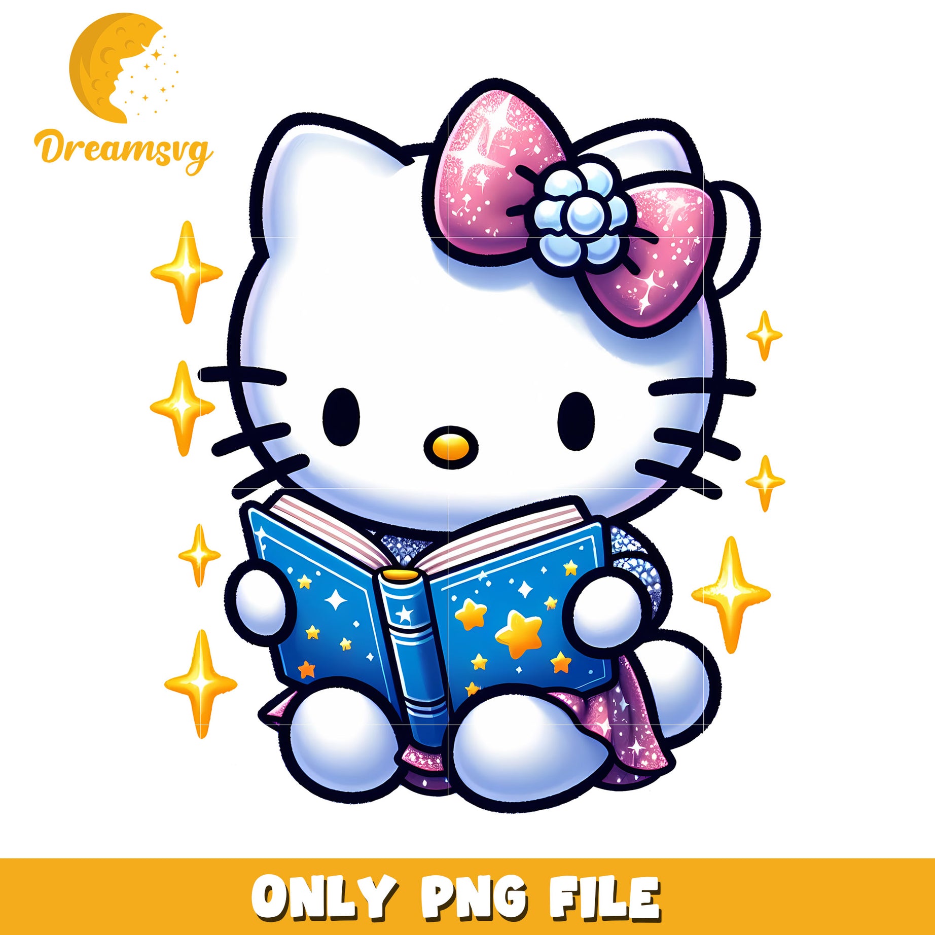 Hello Kitty PNG Glitter Book Reader