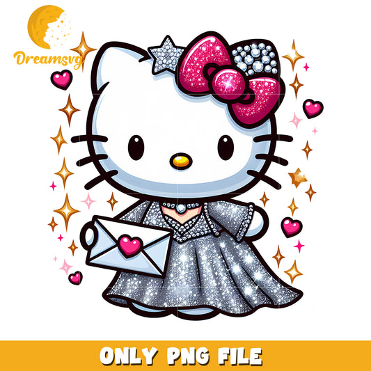 Hello Kitty PNG Glitter Dress Design