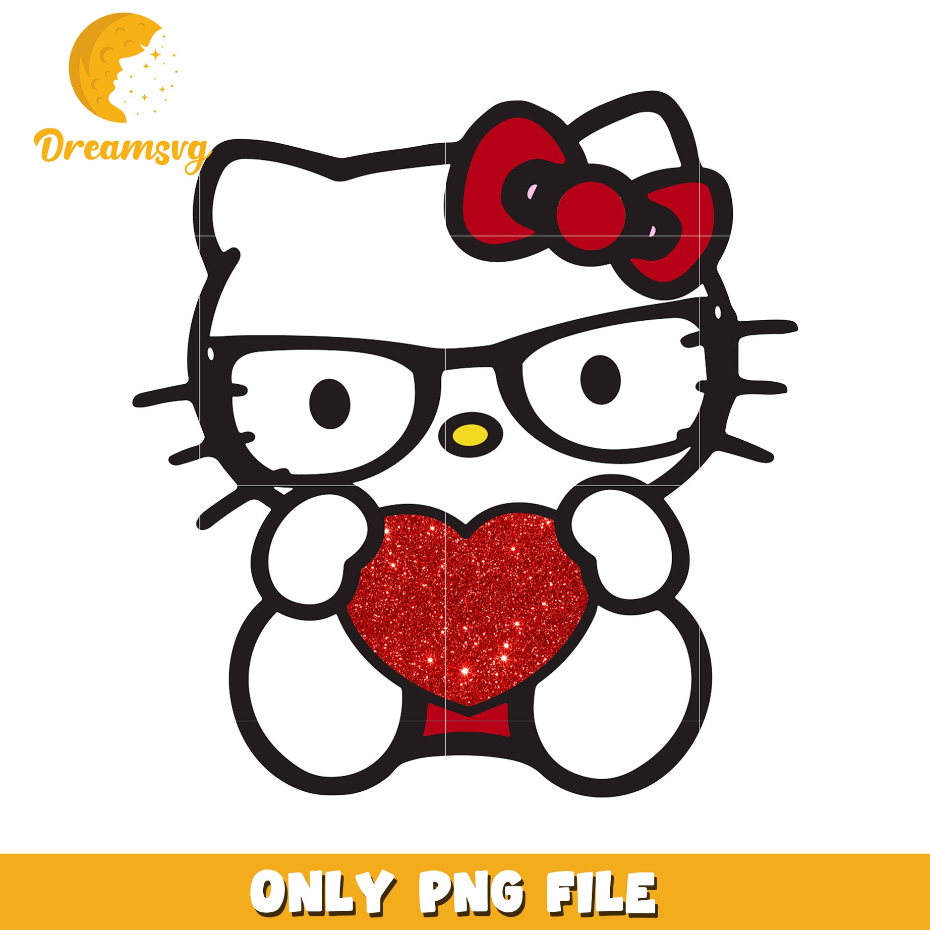 Hello Kitty PNG Glitter Heart