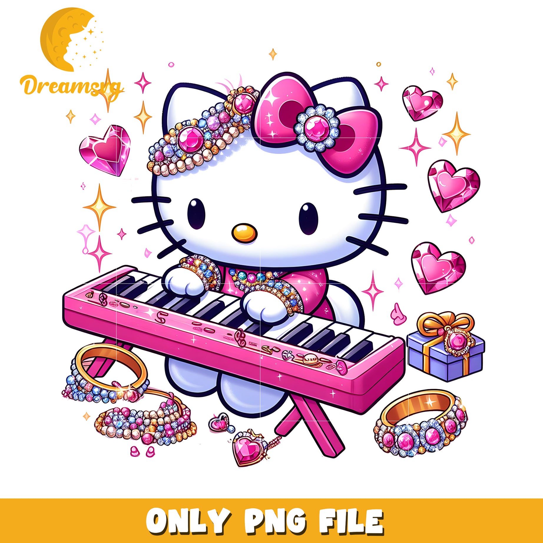 Hello Kitty PNG Jewel Piano Player