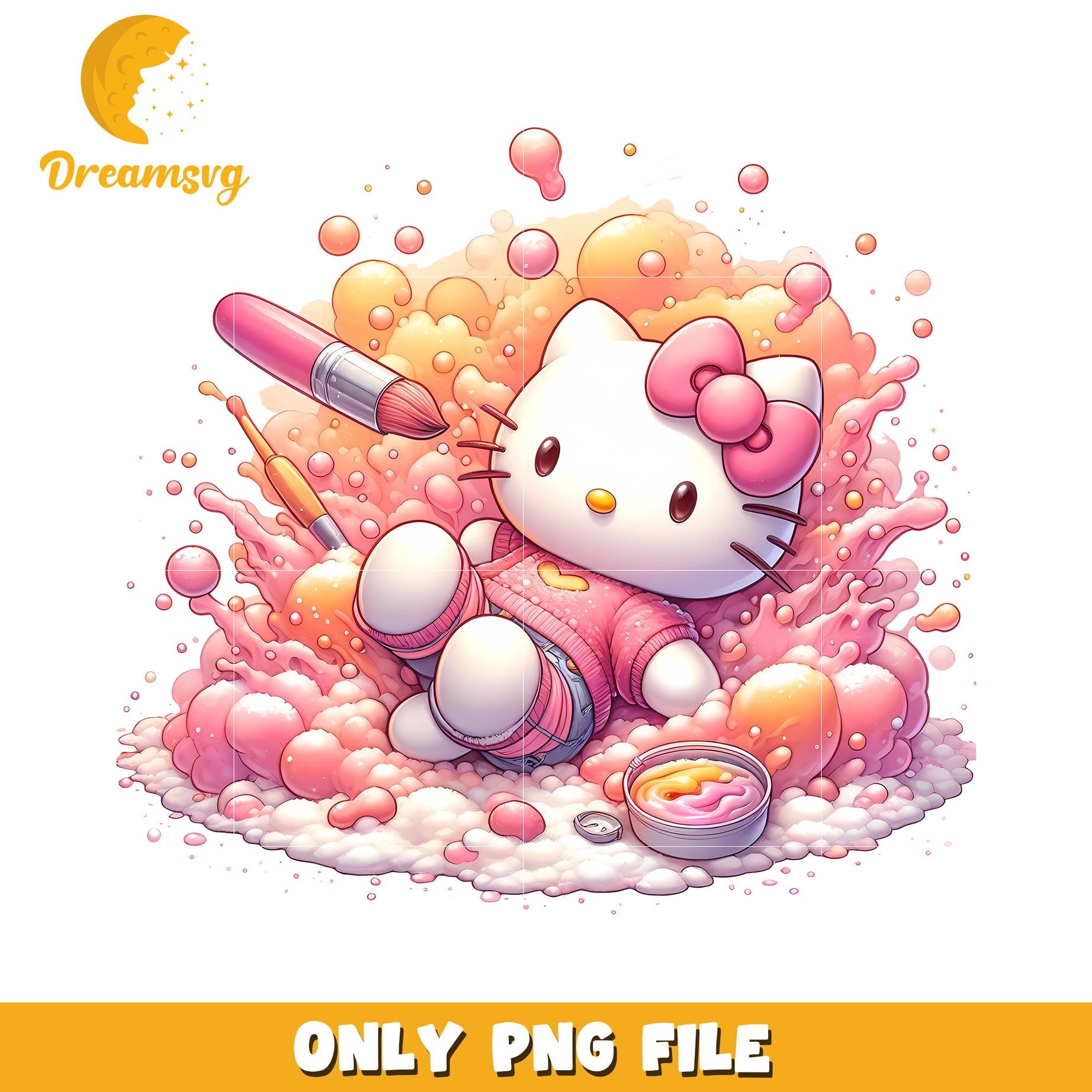 Hello Kitty PNG Makeup Artist Design