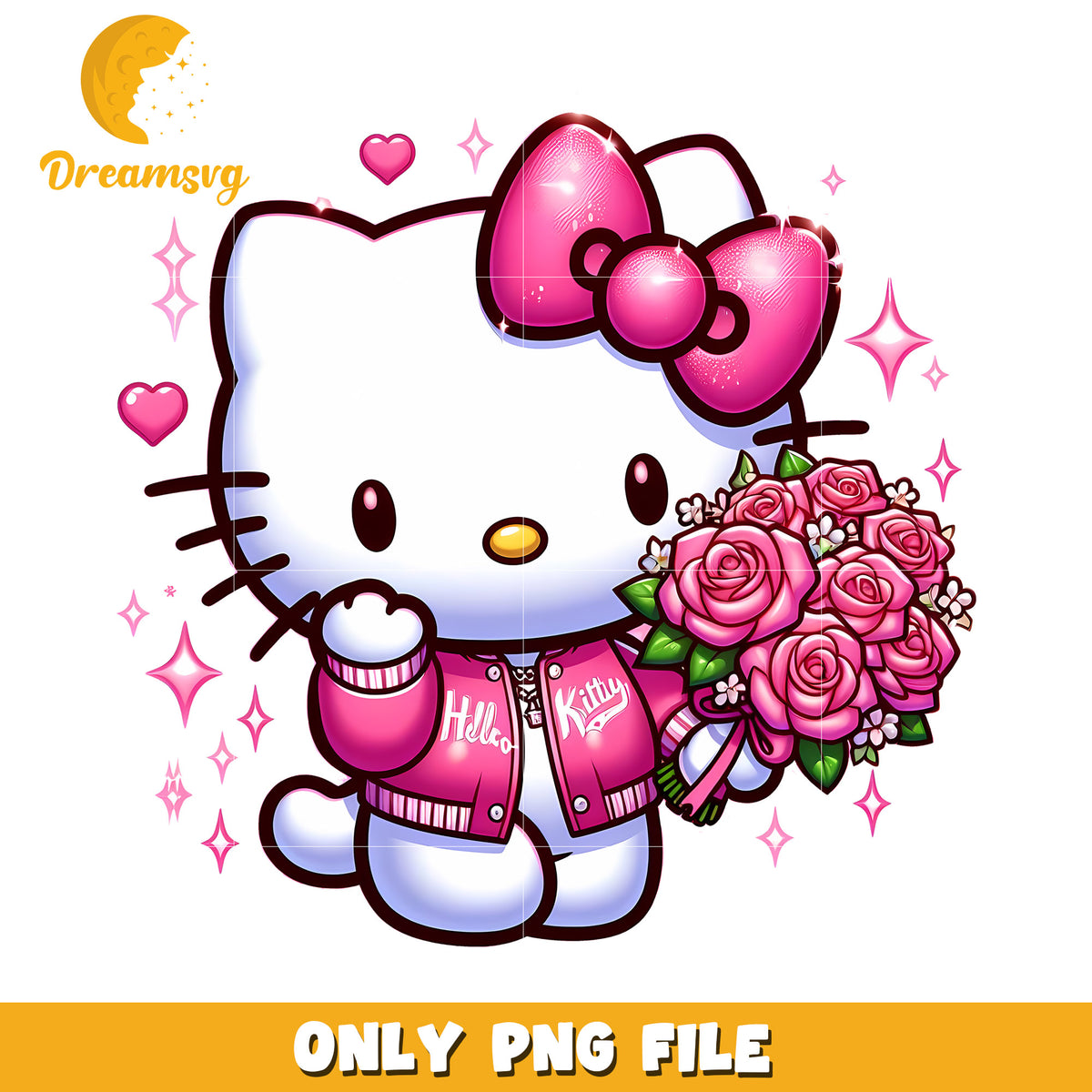 Hello Kitty PNG Roses & Jacket – DreamSVG Store