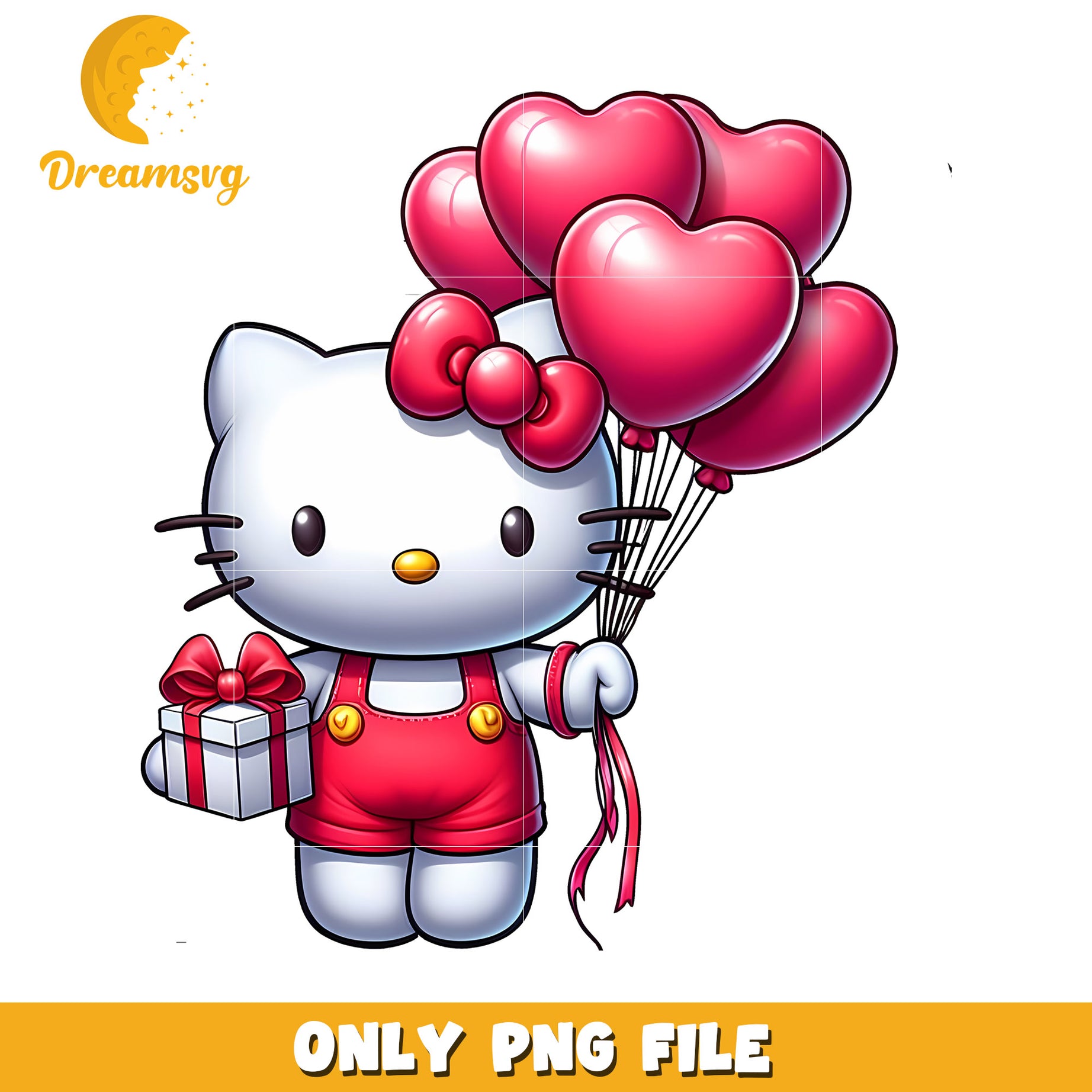 Hello Kitty PNG Valentines Day Balloons
