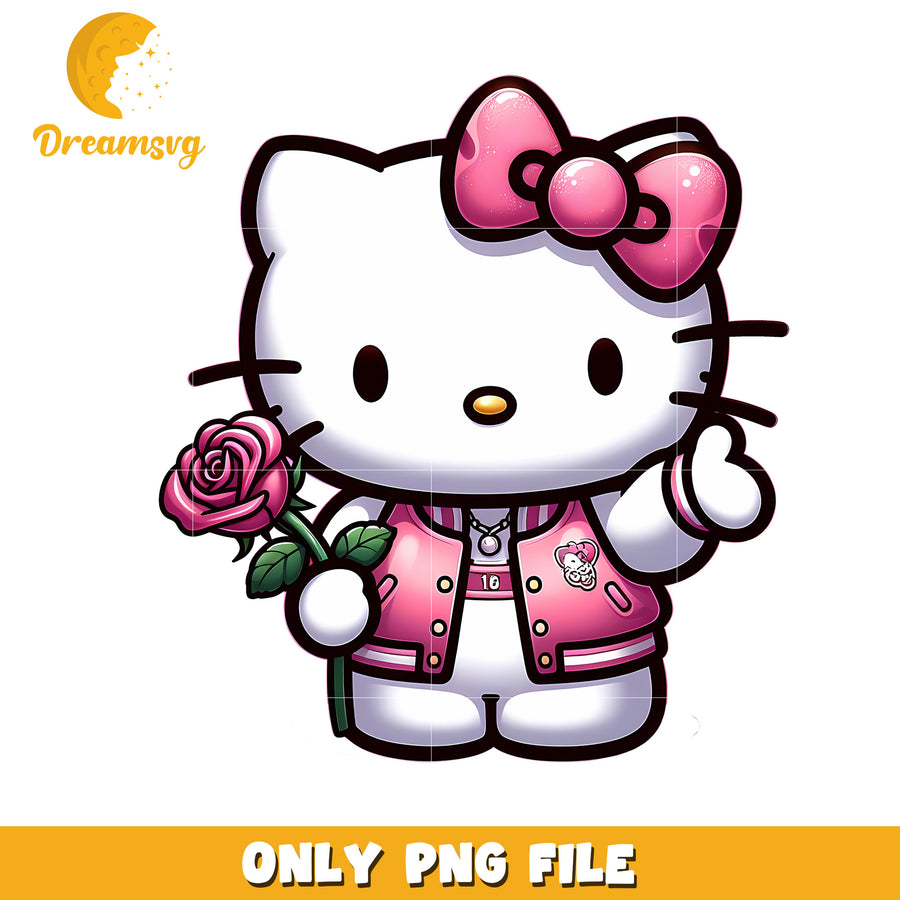 Hello Kitty PNG Varsity Jacket Rose