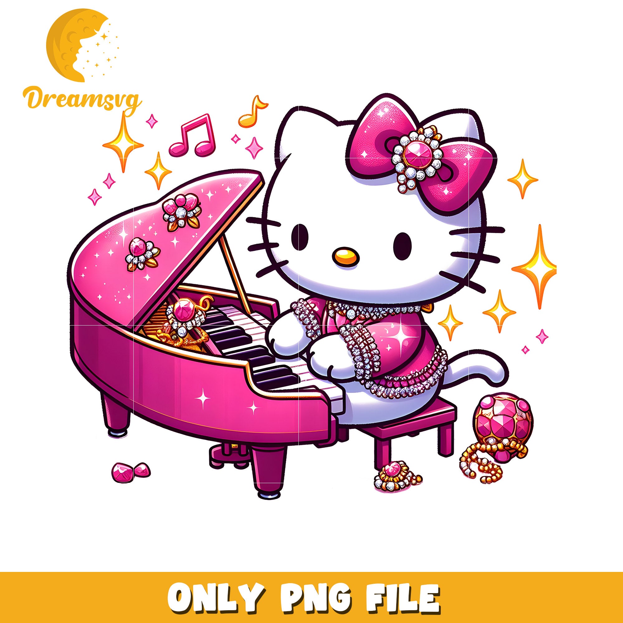 Hello Kitty Piano PNG Download – DreamSVG Store