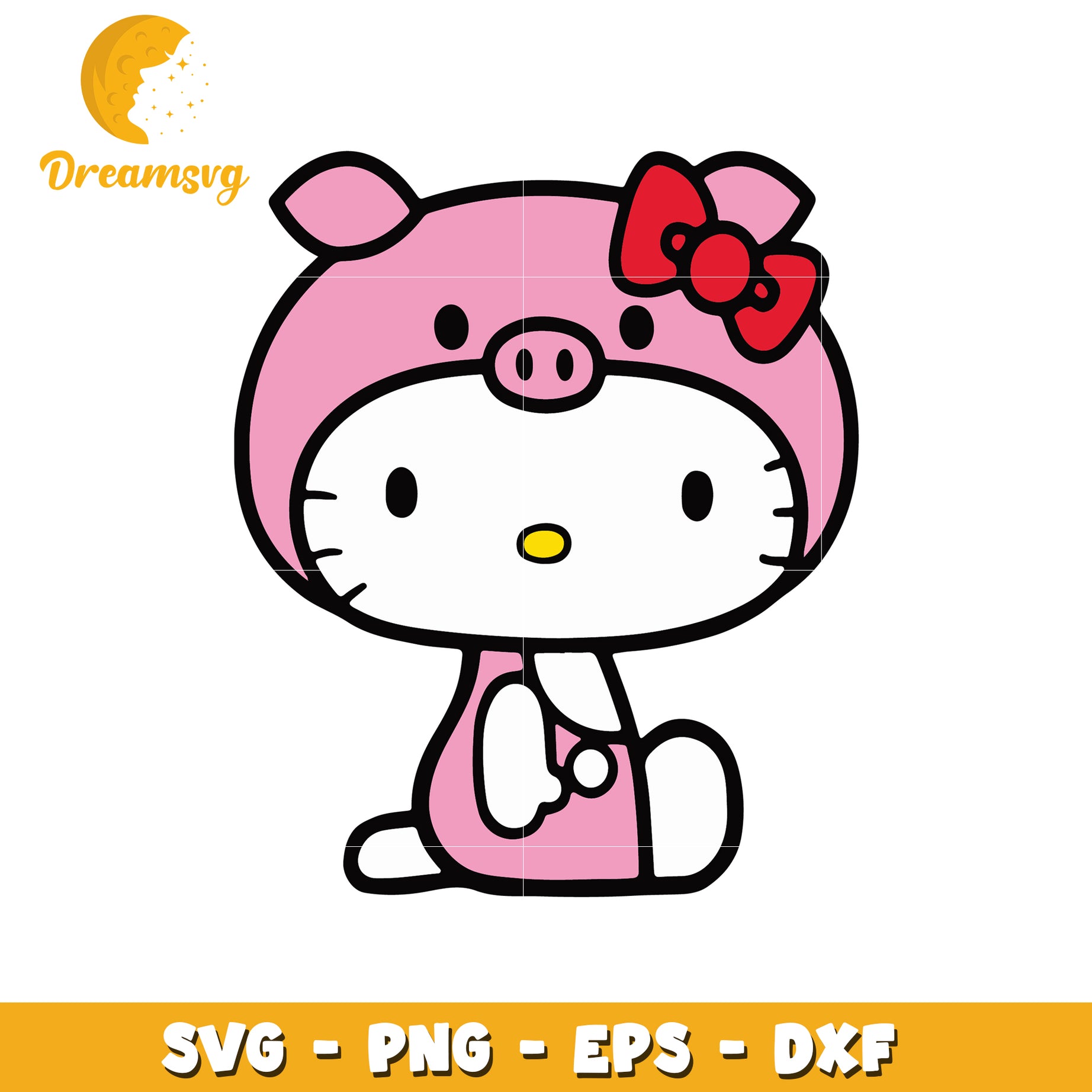 Hello Kitty Pig Costume SVG Cut File