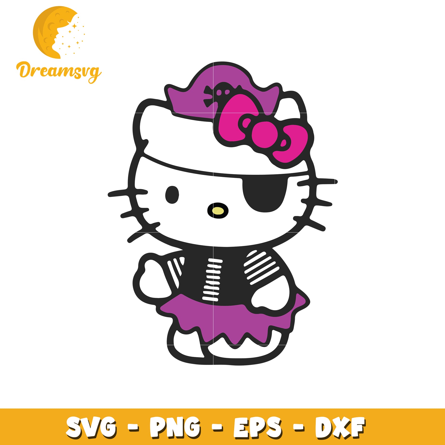 Hello Kitty Pirate SVG Cut File