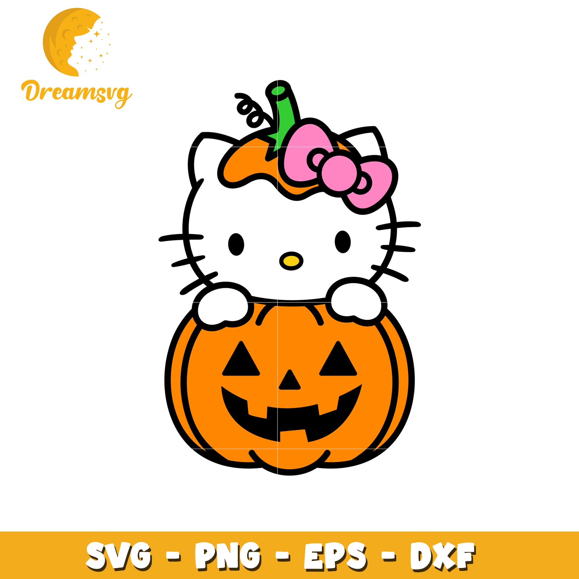 Hello Kitty Pumpkin SVG Halloween Cut File