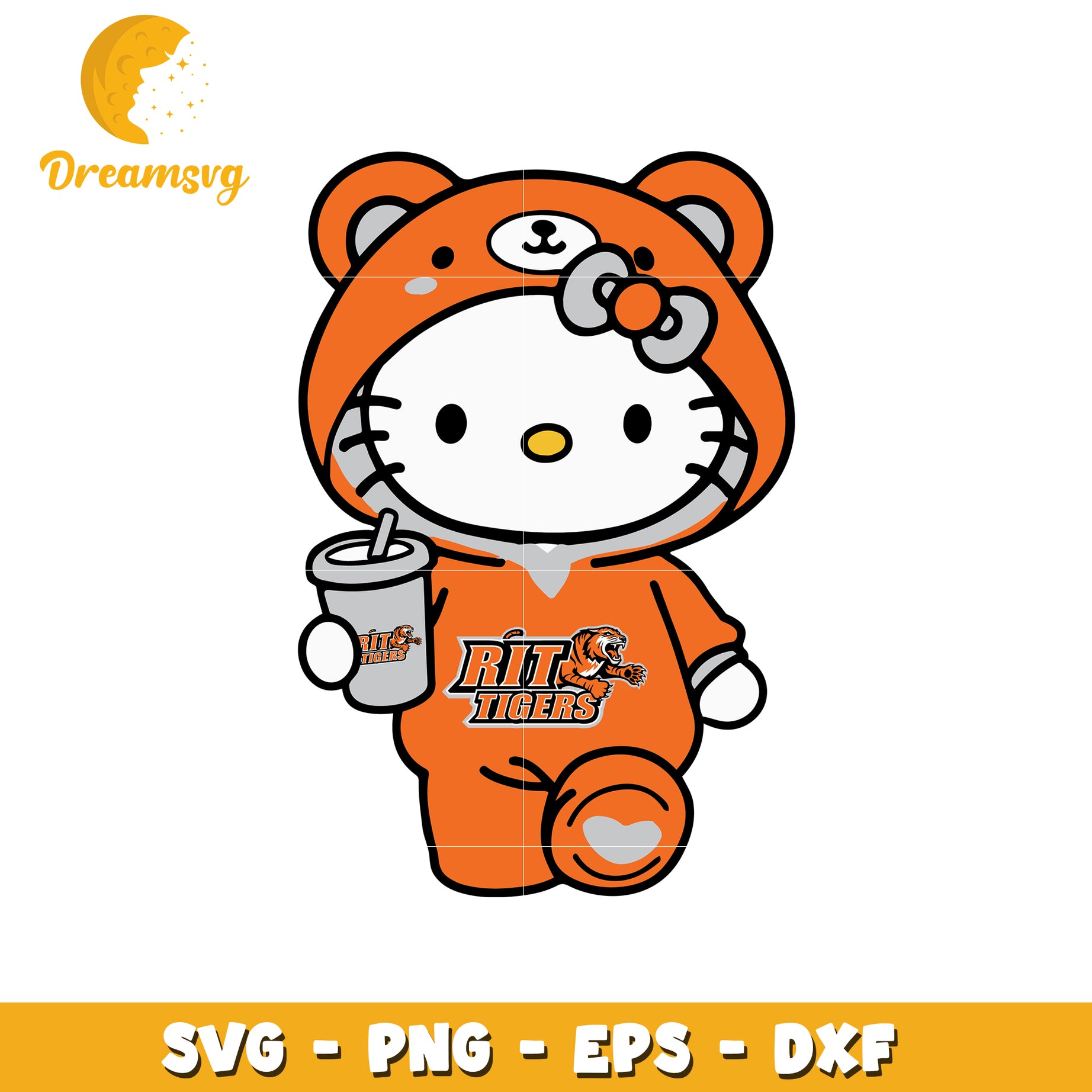 Hello Kitty RIT Tigers SVG Design
