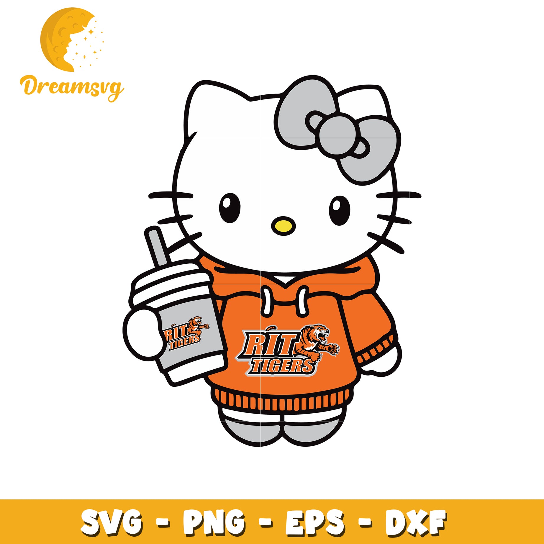 Hello Kitty RIT Tigers SVG Design for Fans