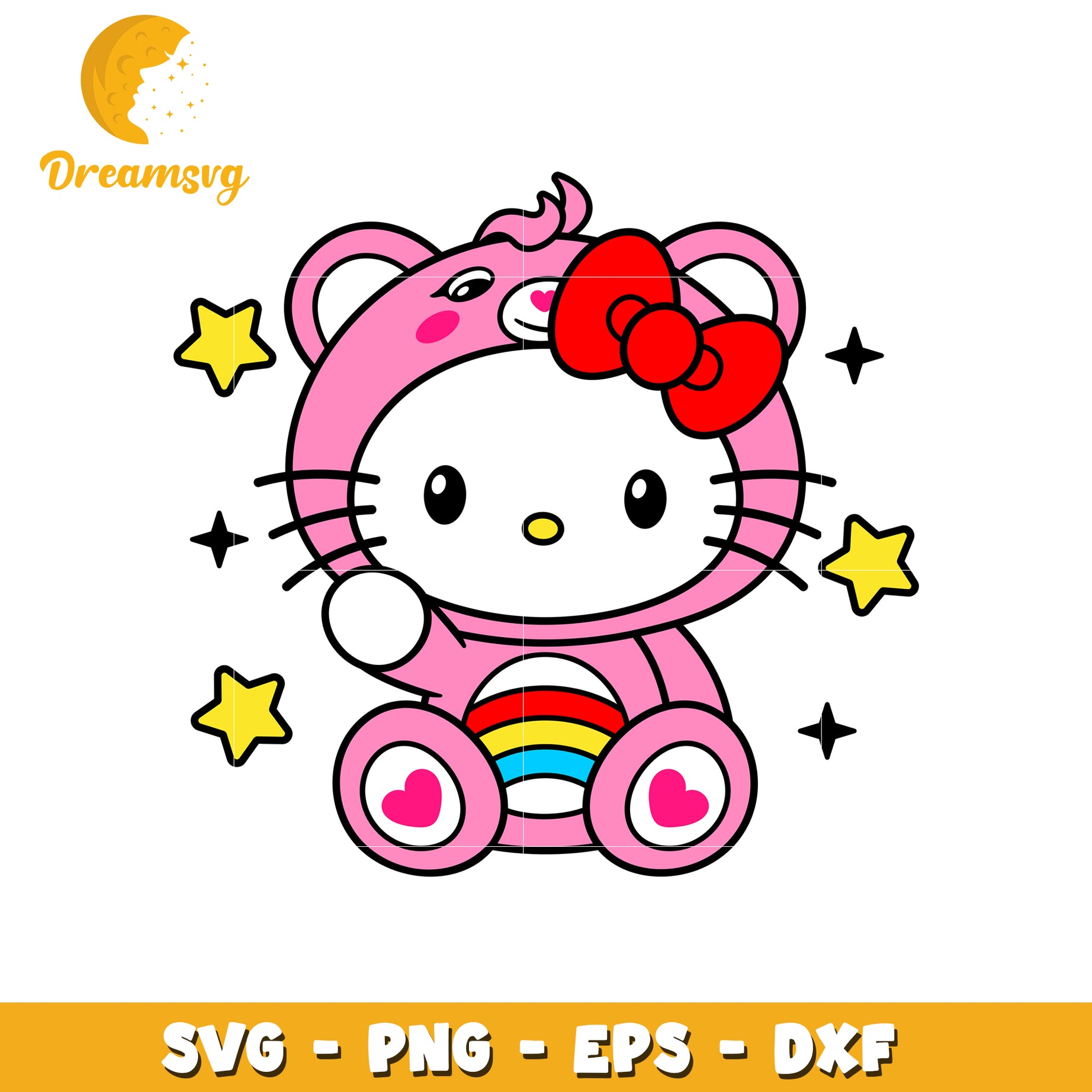 Hello Kitty Rainbow Bear SVG Cut File