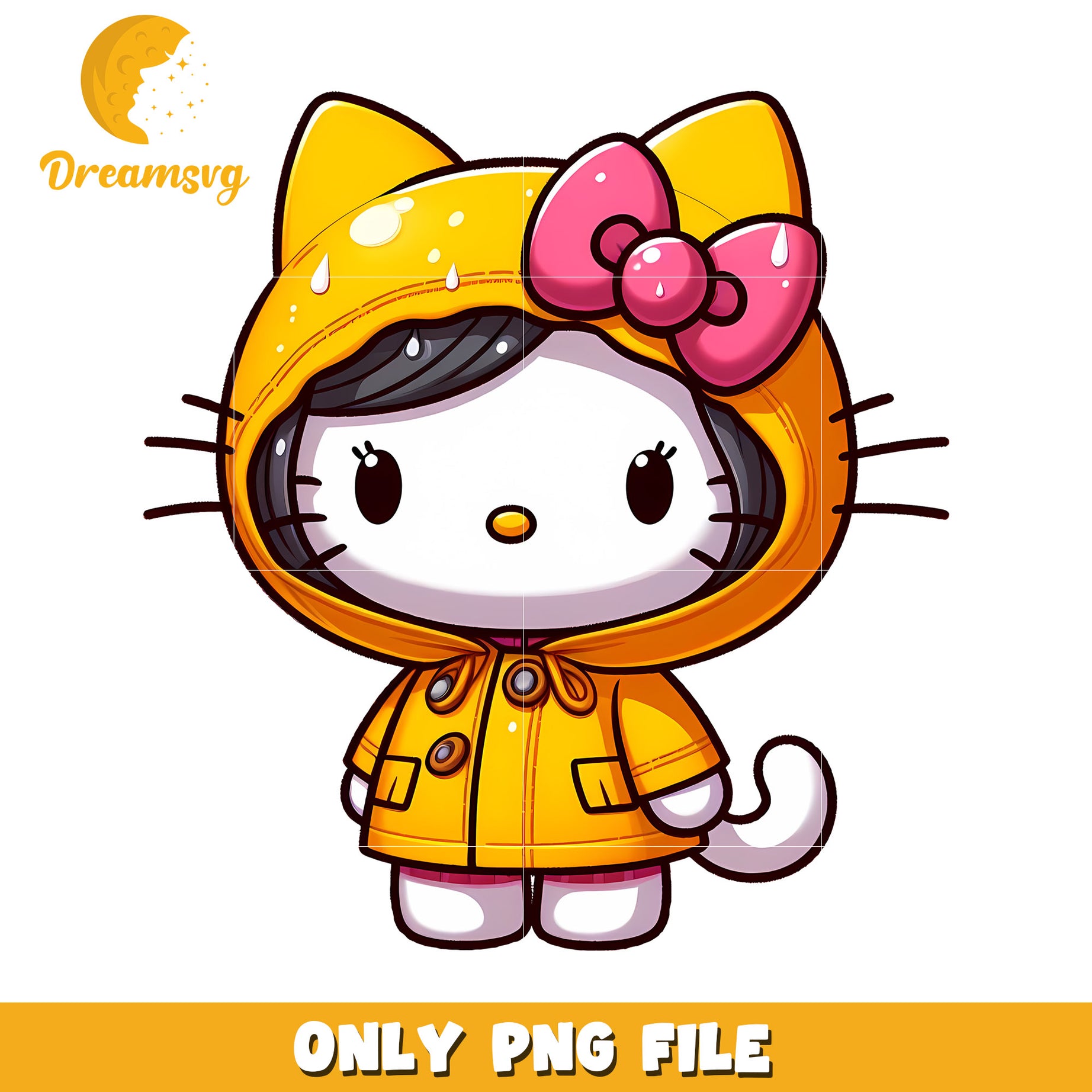 Hello Kitty Raincoat PNG Cute Cartoon
