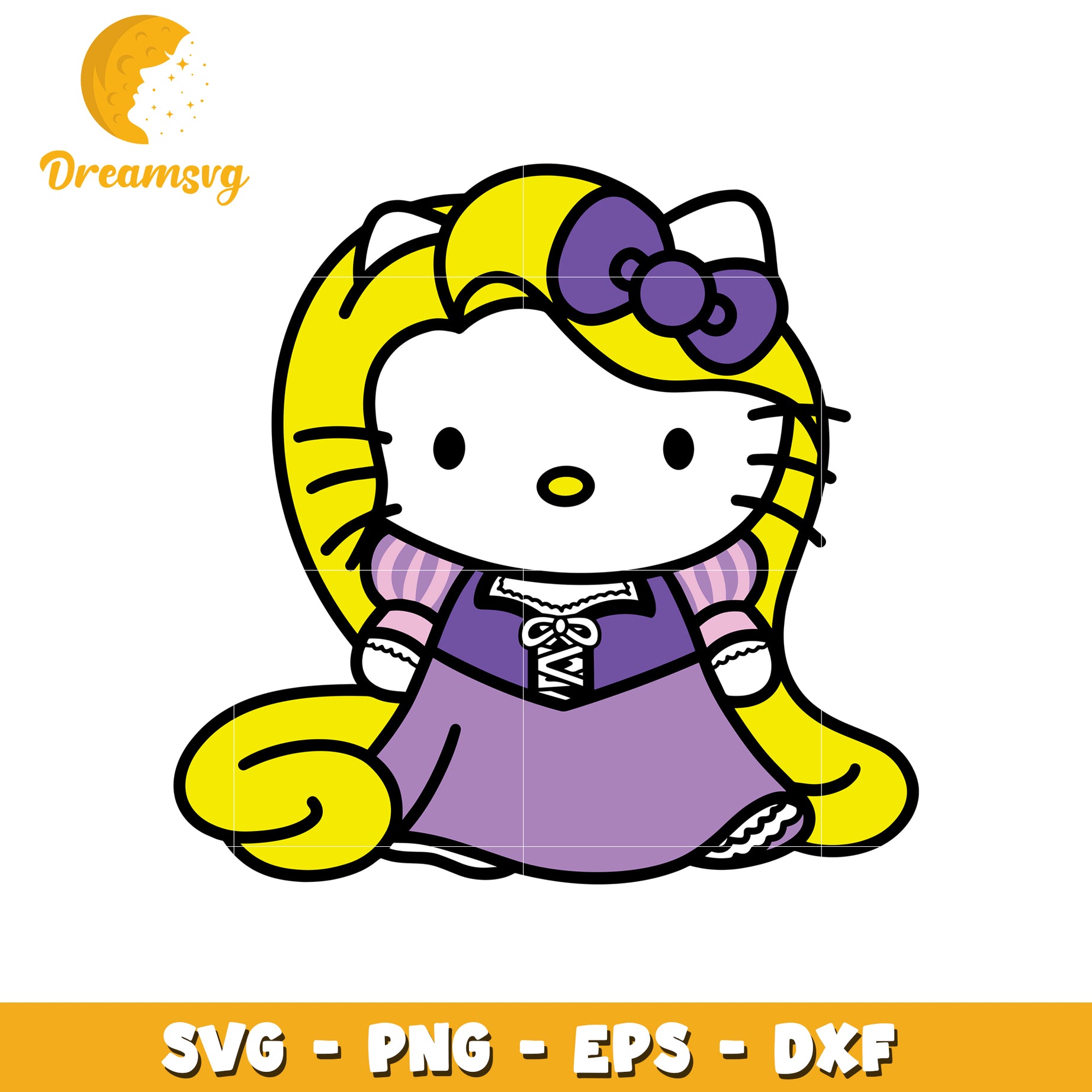 Hello Kitty Rapunzel SVG PNG EPS DXF