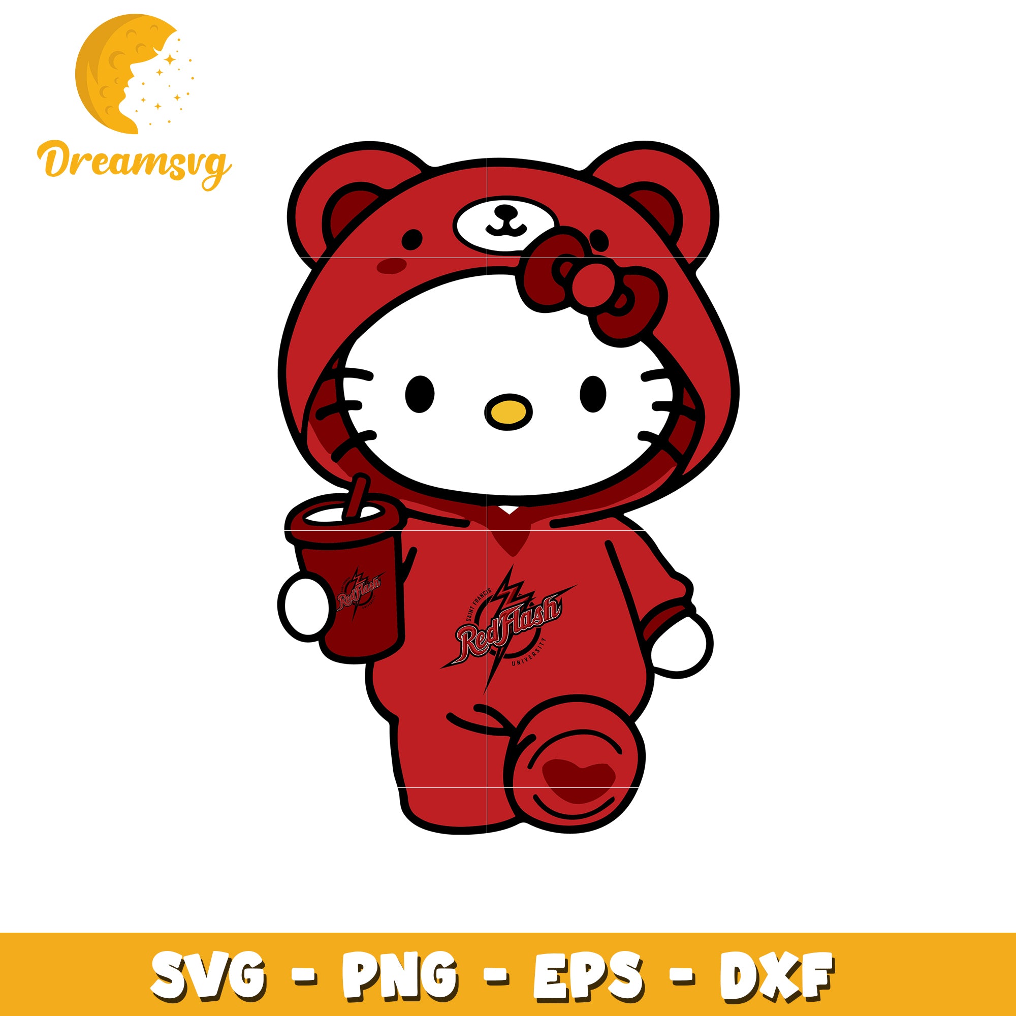 Hello Kitty Red Flash SVG Design