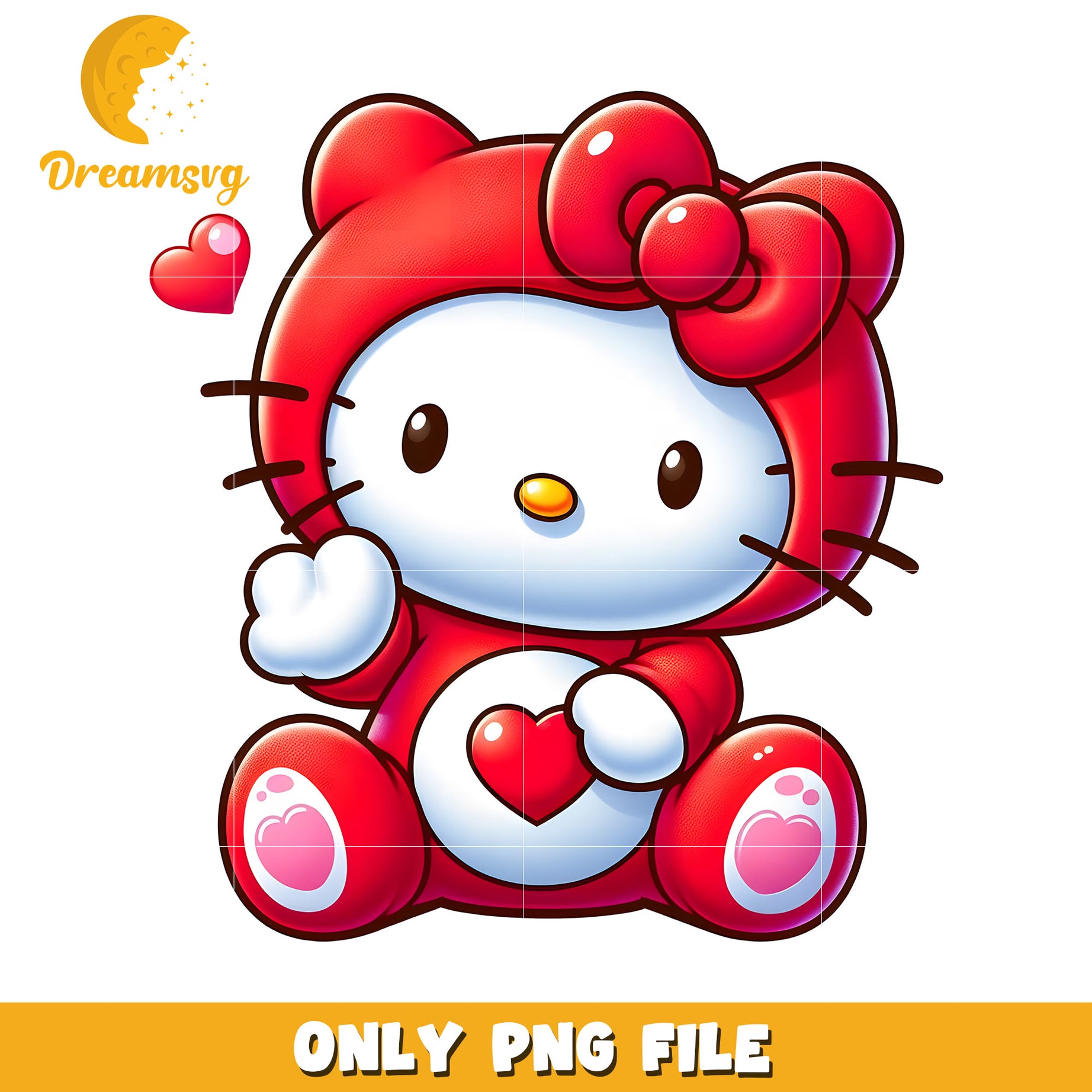 Hello Kitty Red Outfit PNG Download