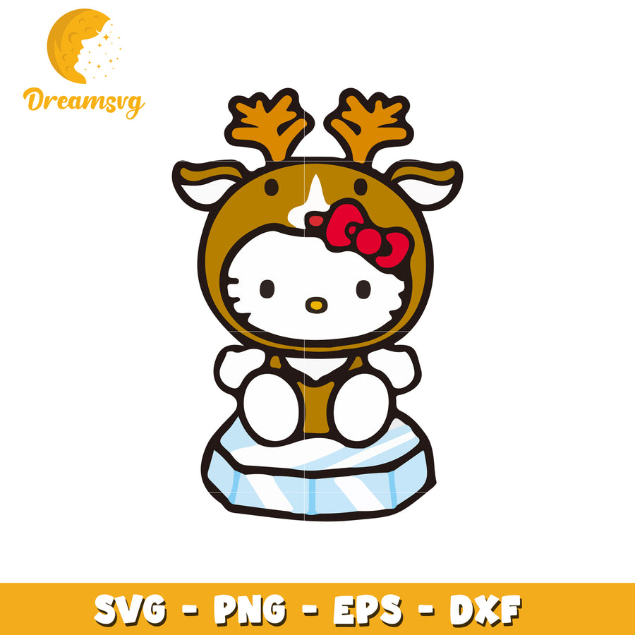 Hello Kitty Reindeer SVG PNG EPS DXF