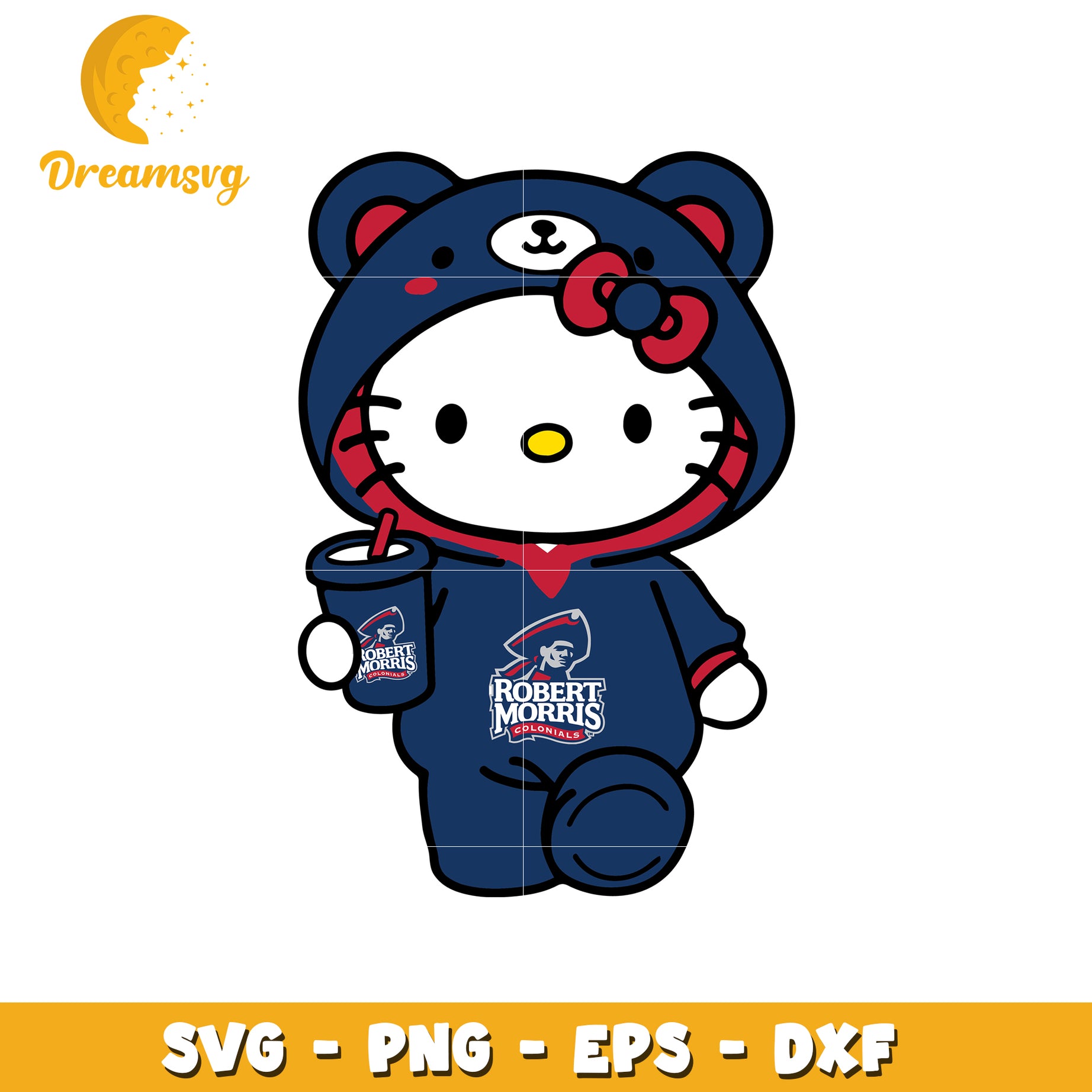 Hello Kitty Robert Morris Colonials SVG