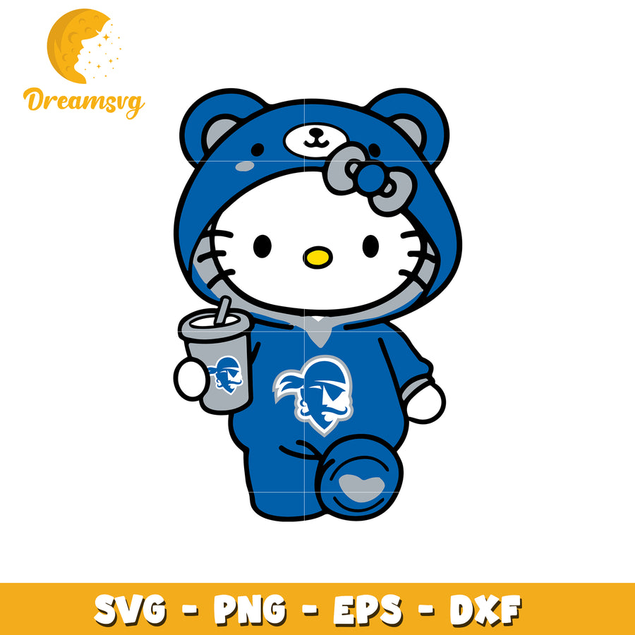 Hello Kitty SVG Blue Bear Outfit