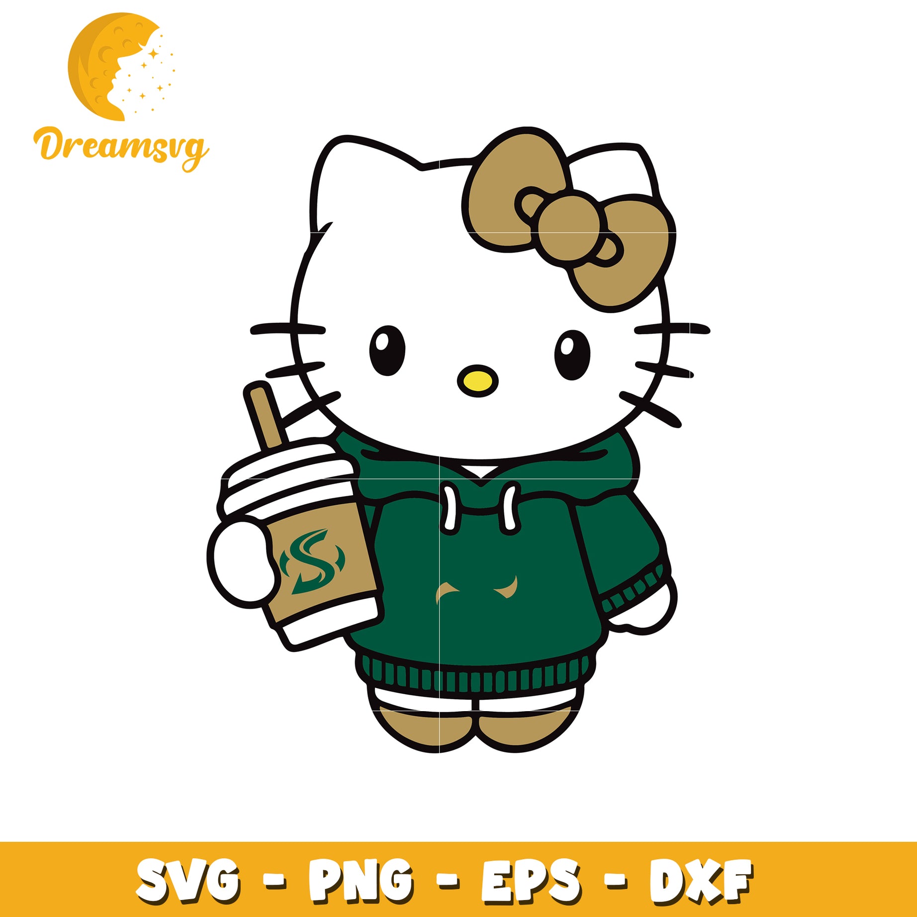 Hello Kitty SVG Coffee Hoodie Design