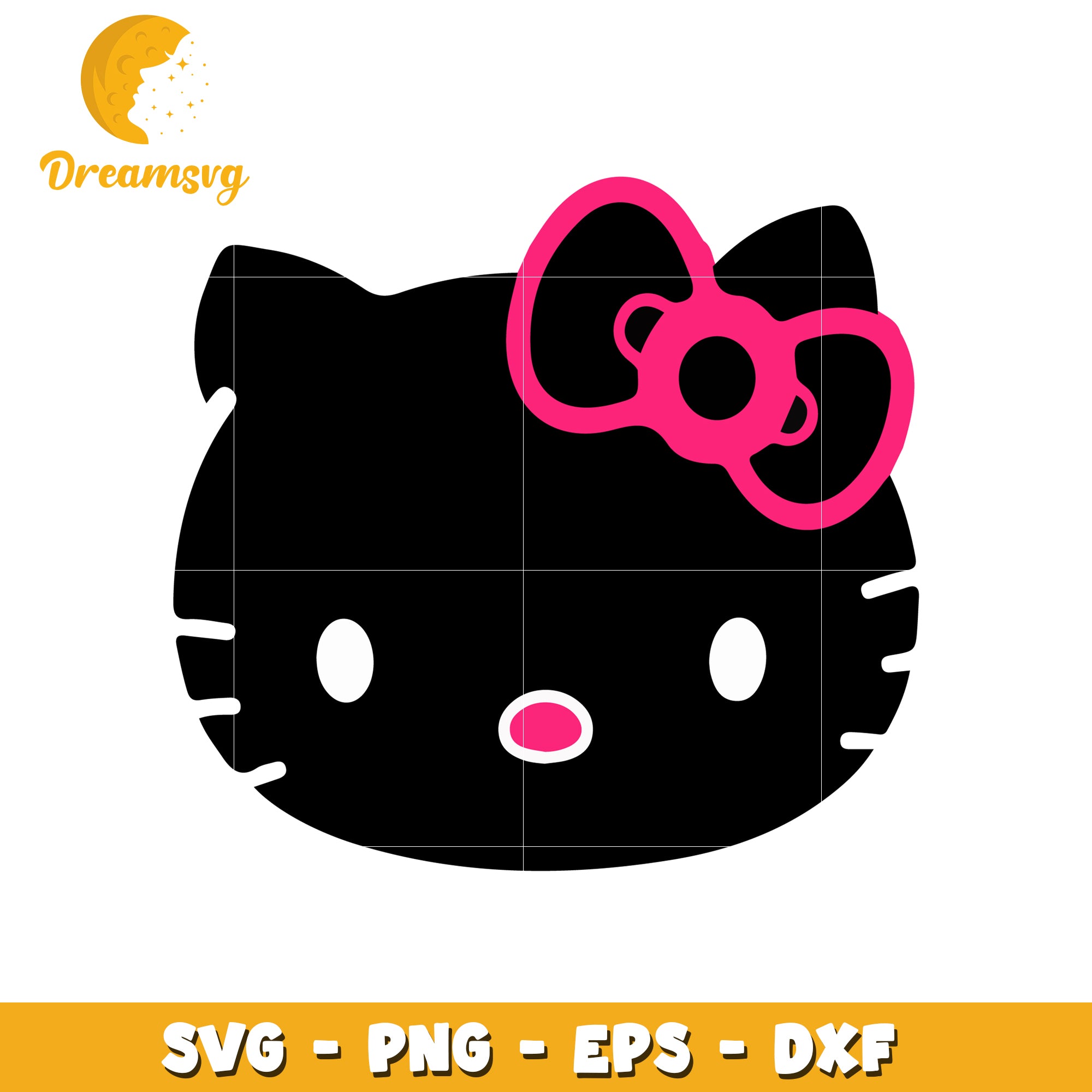 Hello Kitty SVG Cut File - PNG, EPS, DXF