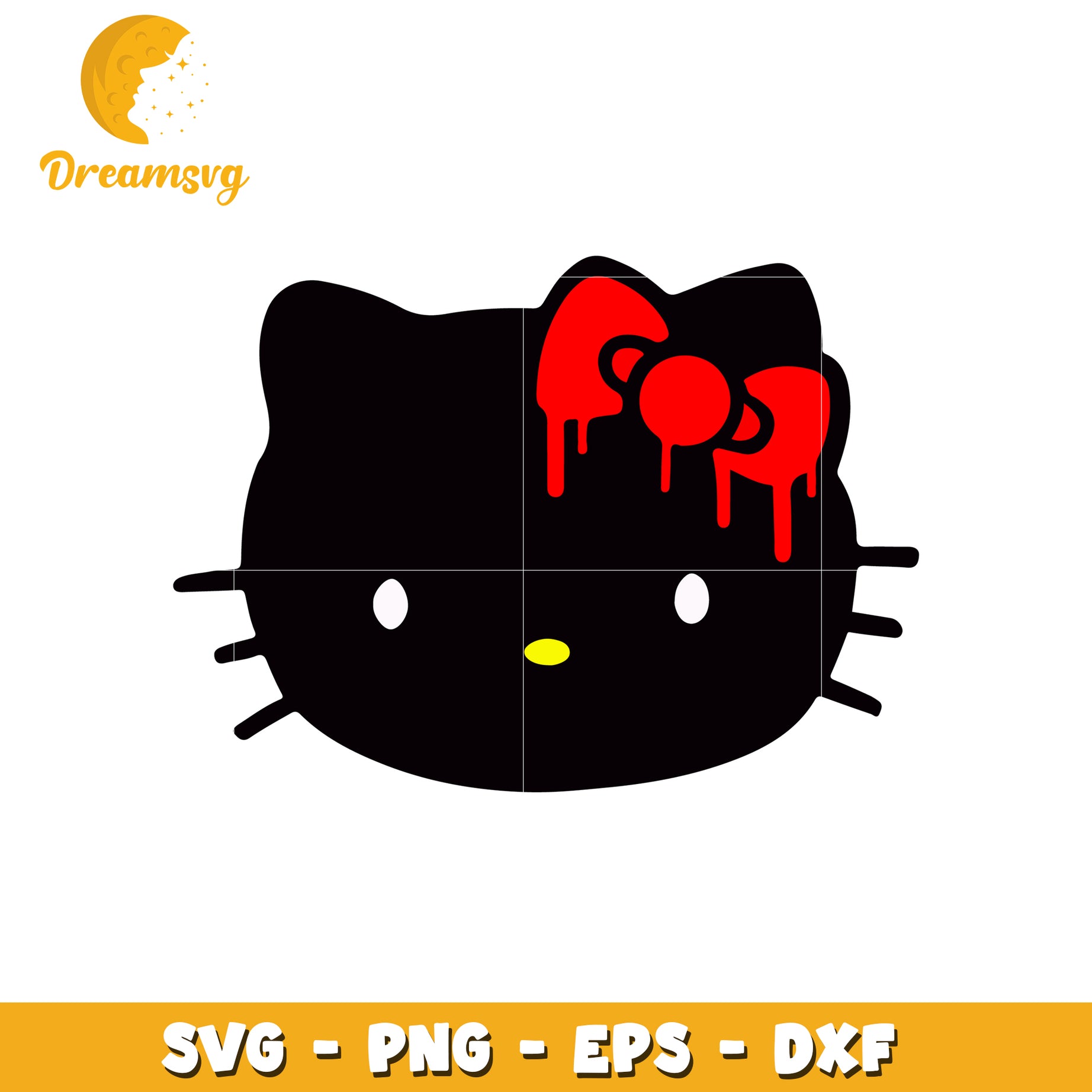 Hello Kitty SVG Cut File Blood Drip Bow